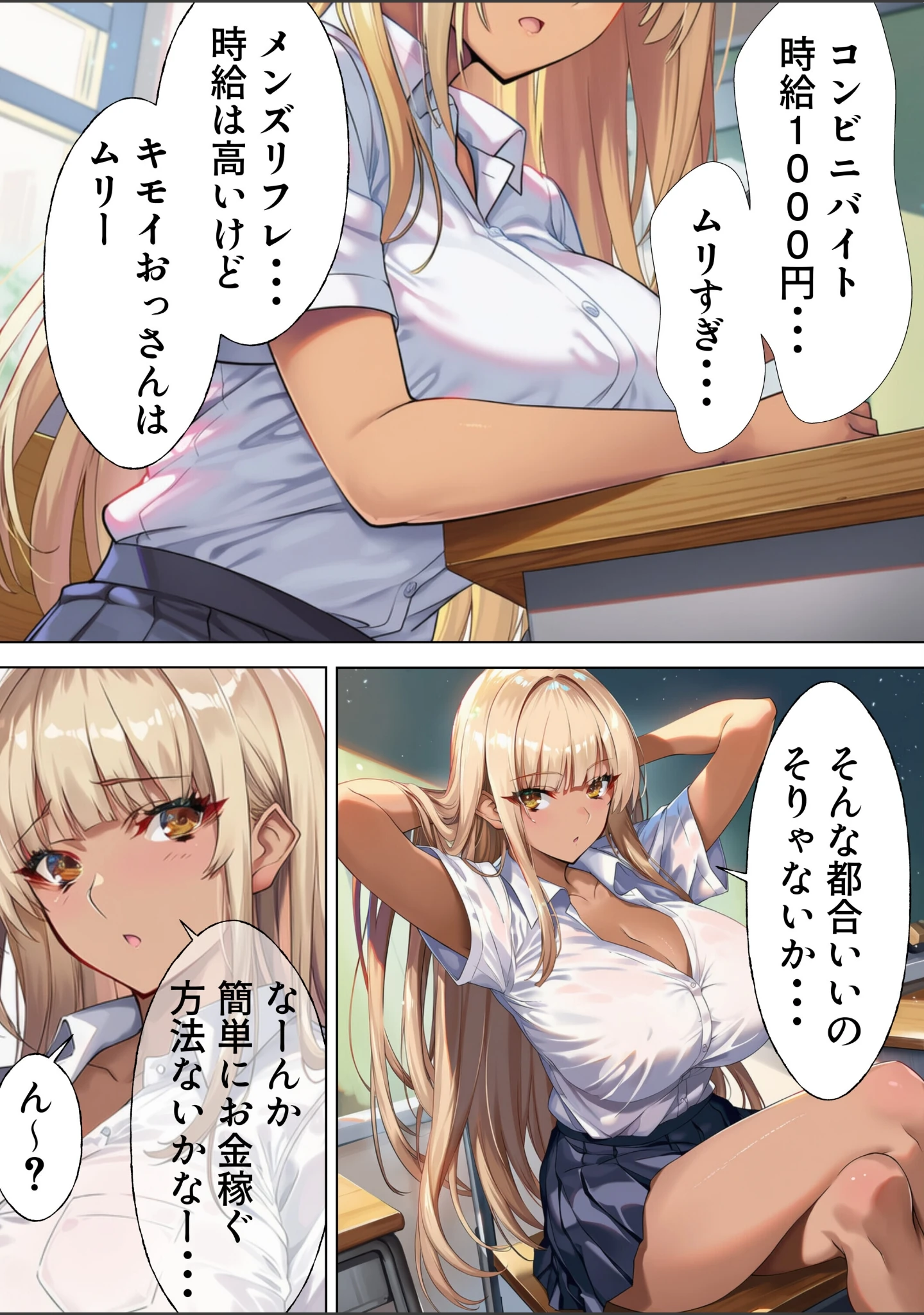 「黒ギャルJK 舐めてたオタクと立場逆転SEX【棒消し修正版】」（JKあんまん） 試し読み 5ページ目
