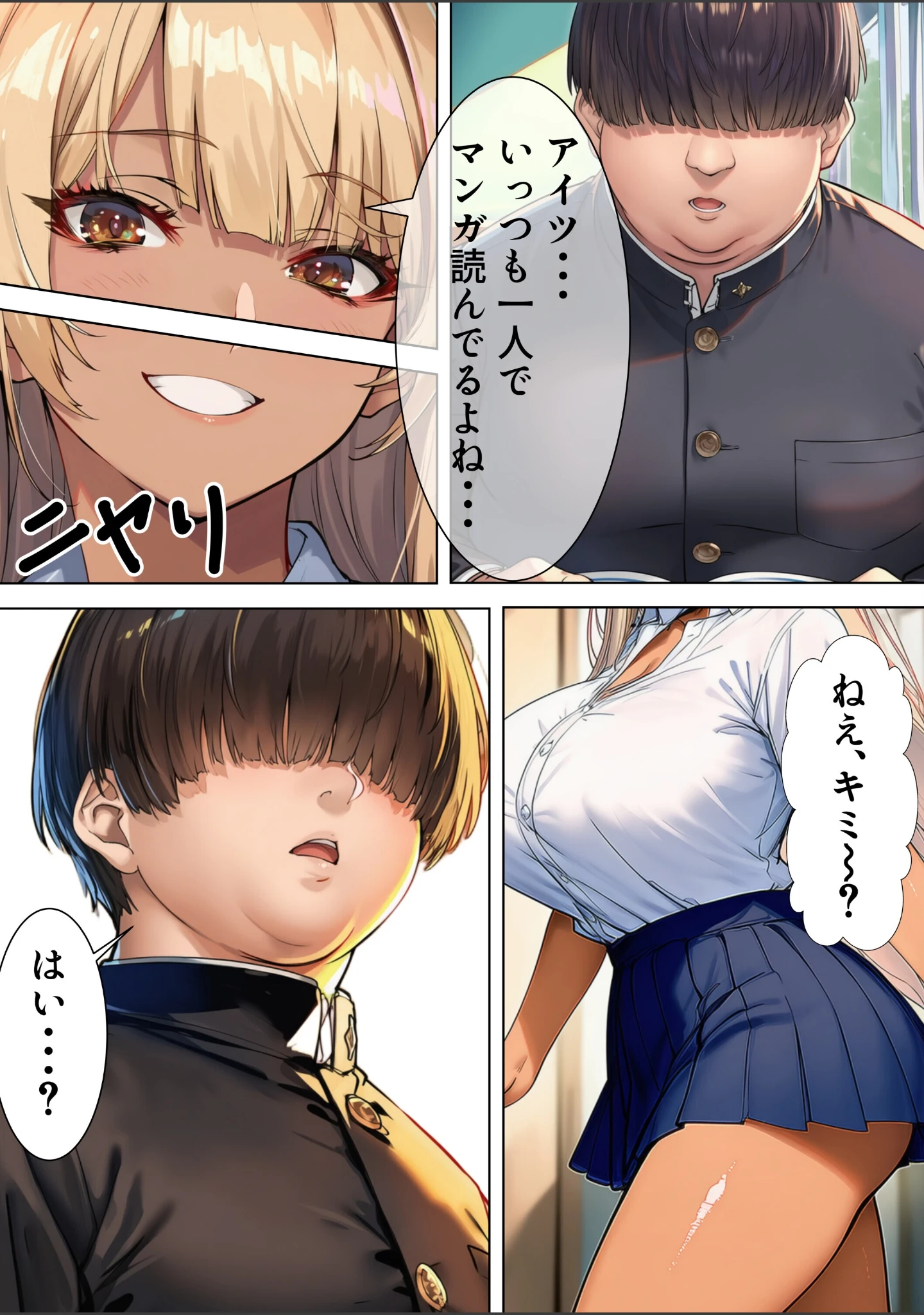 「黒ギャルJK 舐めてたオタクと立場逆転SEX【棒消し修正版】」（JKあんまん） 試し読み 6ページ目