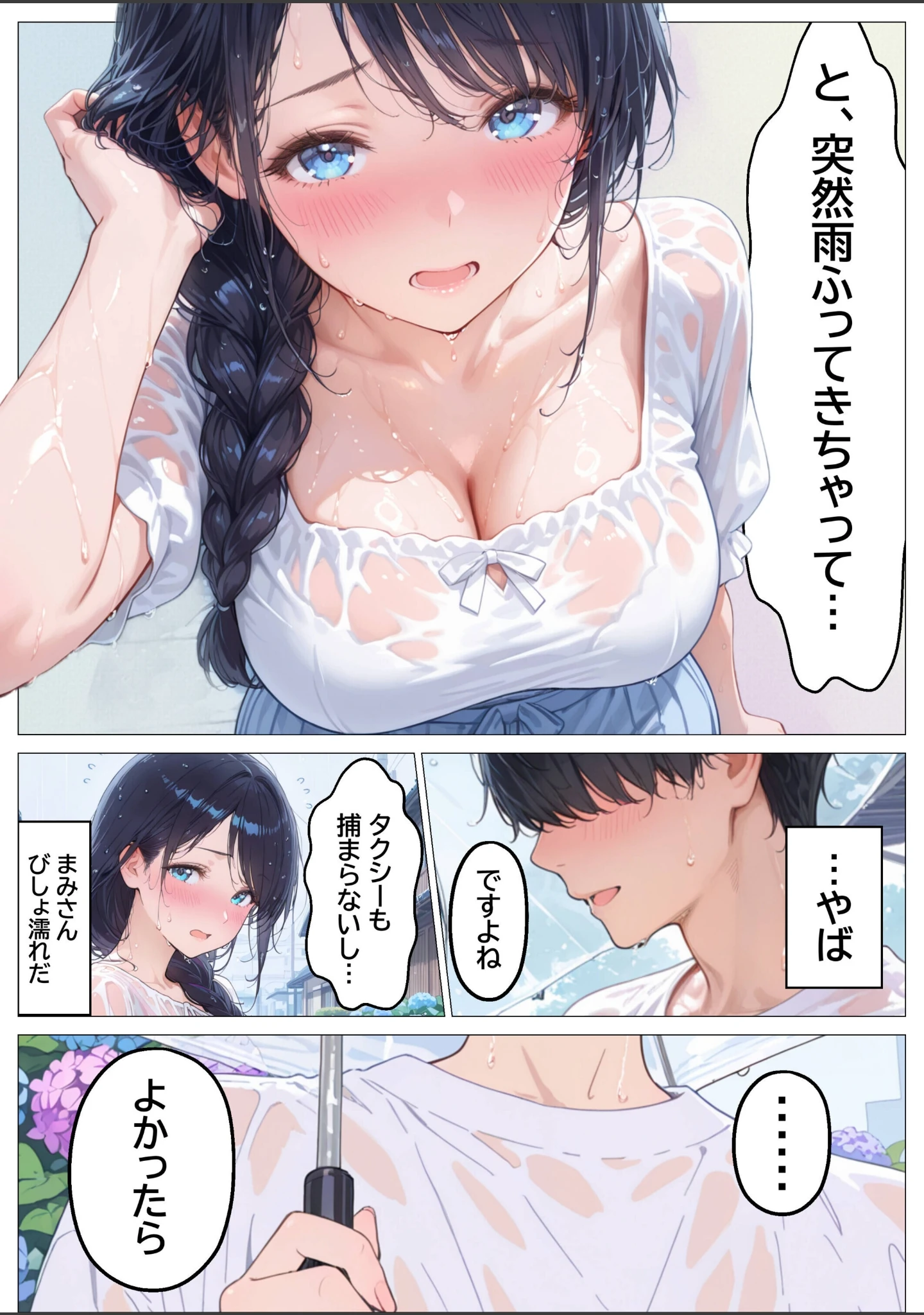 「雨でびしょ濡れのバ先人妻を連れ込んで生ハメした話【モザイク版】」（つきつき工房） 試し読み 11ページ目