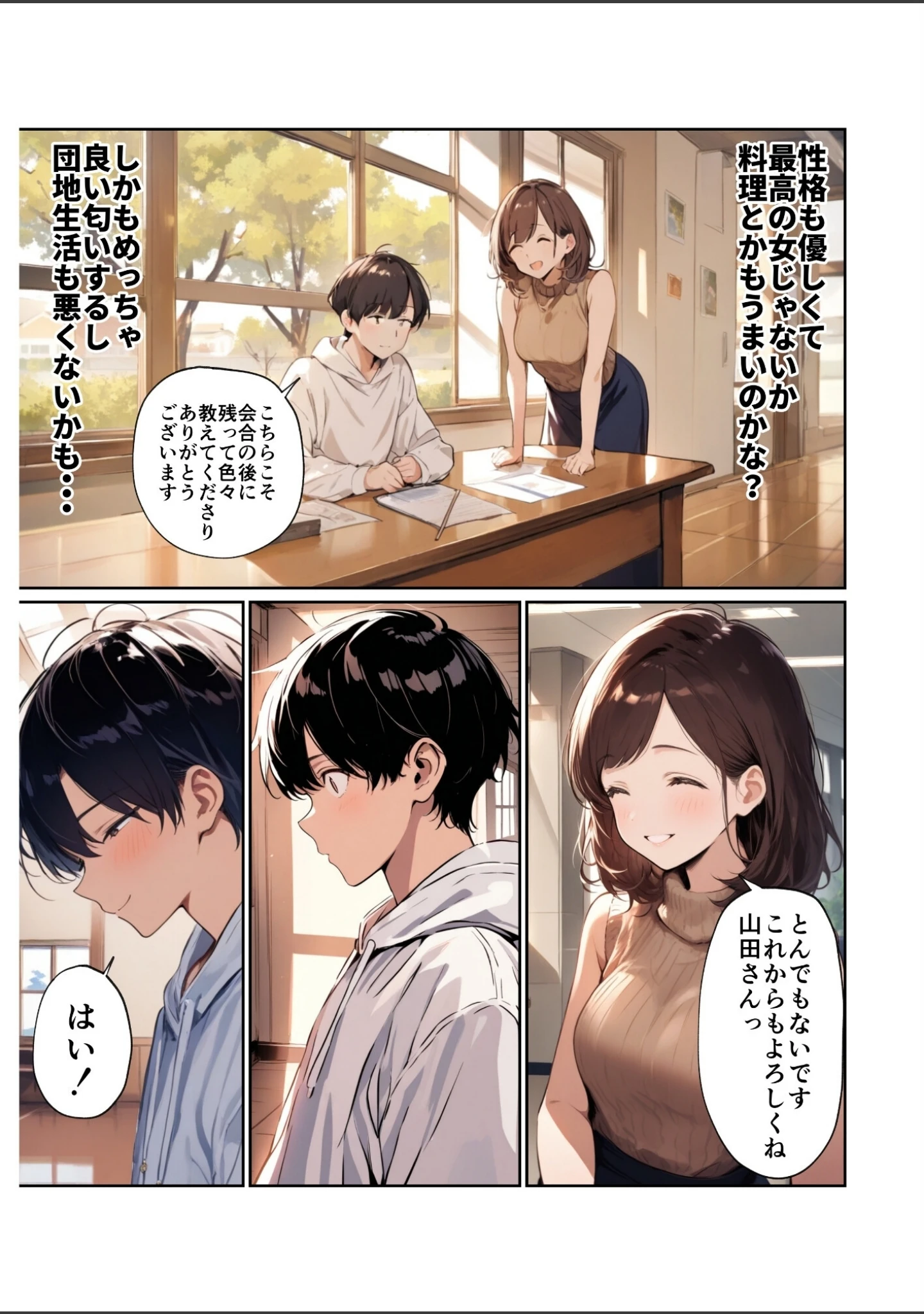 「欲求不満っぽい下の階の巨乳人妻（32）と団地の集会所で二人きりになった時の話【白抜き修正版】」（ルミナ） 試し読み 9ページ目