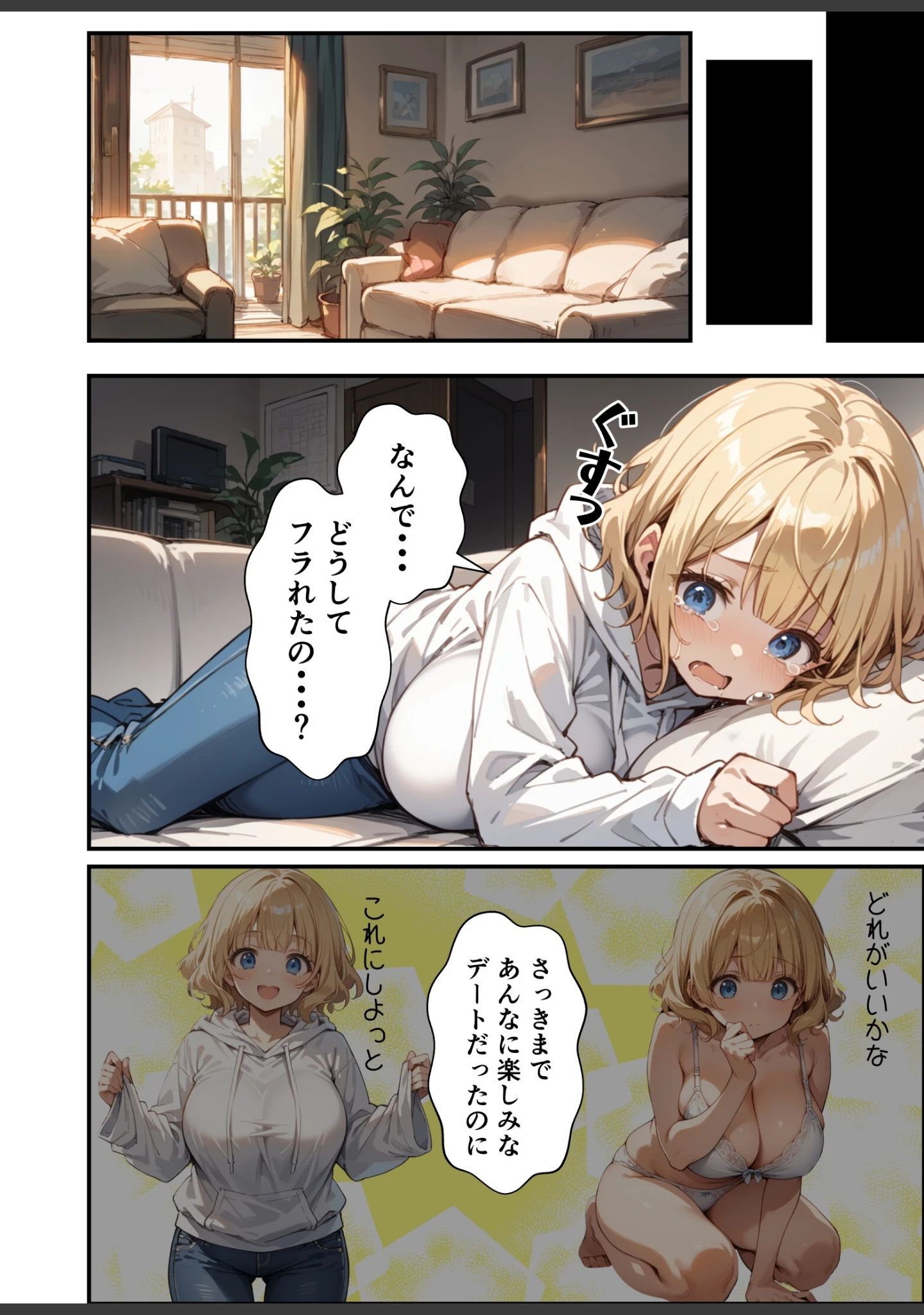 「可愛い妹が失恋したので慰め上書き中出しセックスした話【モザイク版】」（あくめくん） 試し読み 4ページ目