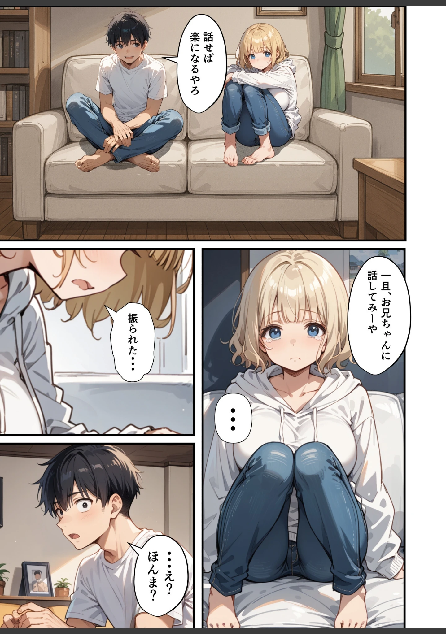 「可愛い妹が失恋したので慰め上書き中出しセックスした話【モザイク版】」（あくめくん） 試し読み 9ページ目