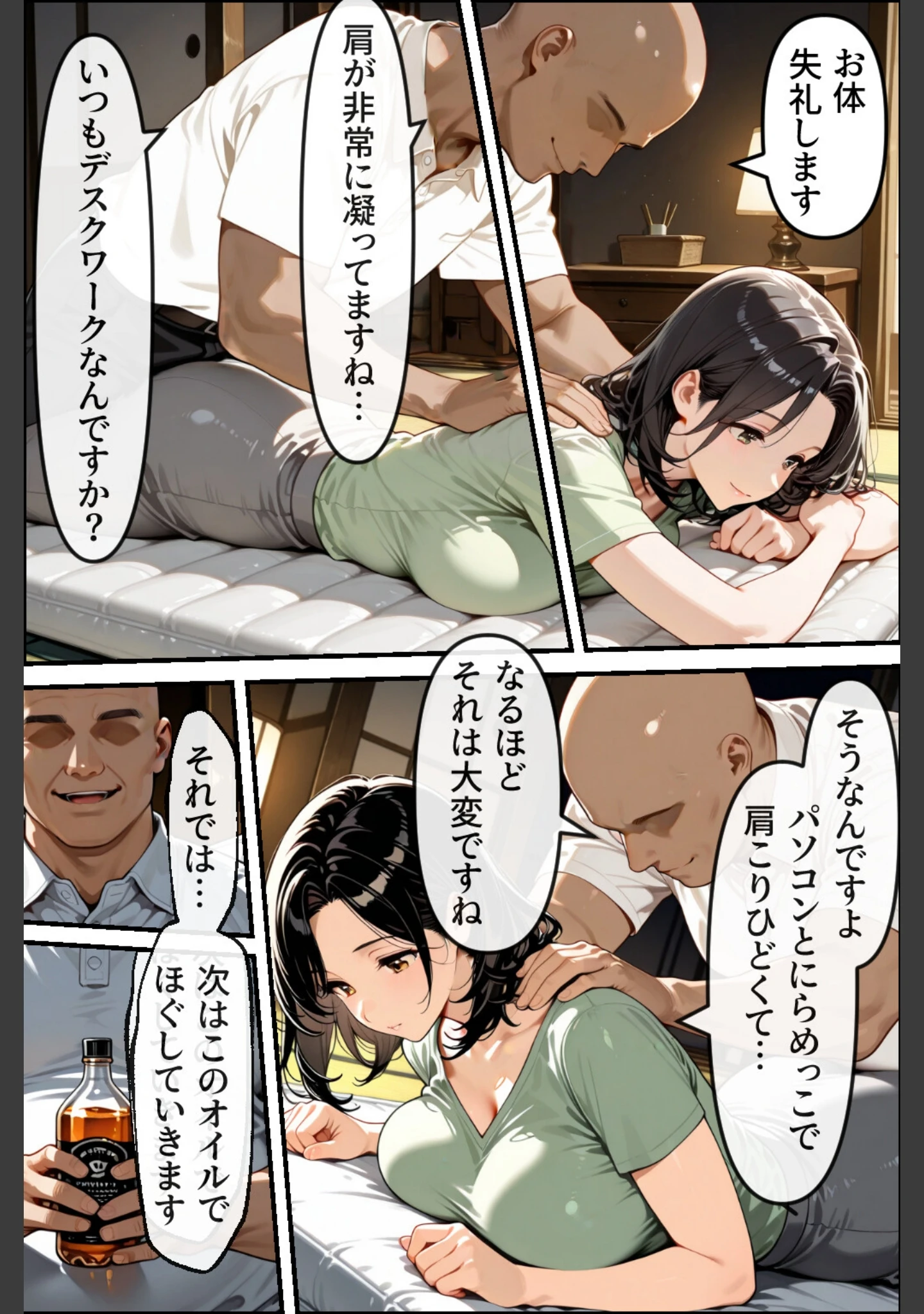 「温泉旅館で妻をマッサージ師に寝取らせた話 人妻が肉欲に溺れた夜【モザイク版】」（ナルミコ） 試し読み 8ページ目