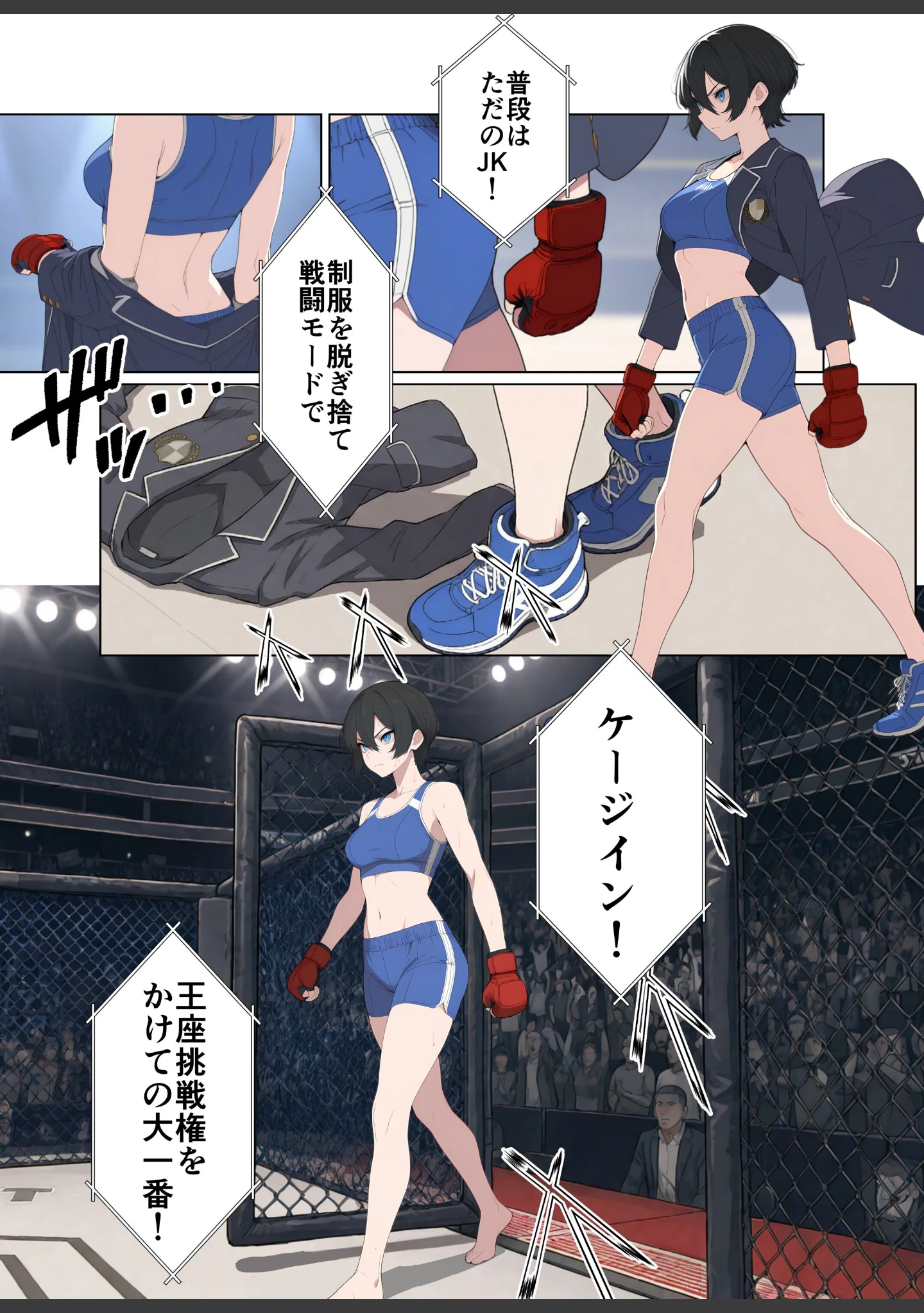 「現役JK格闘家は穴モテしたい【モザイク版】」（こなまく） 試し読み 5ページ目