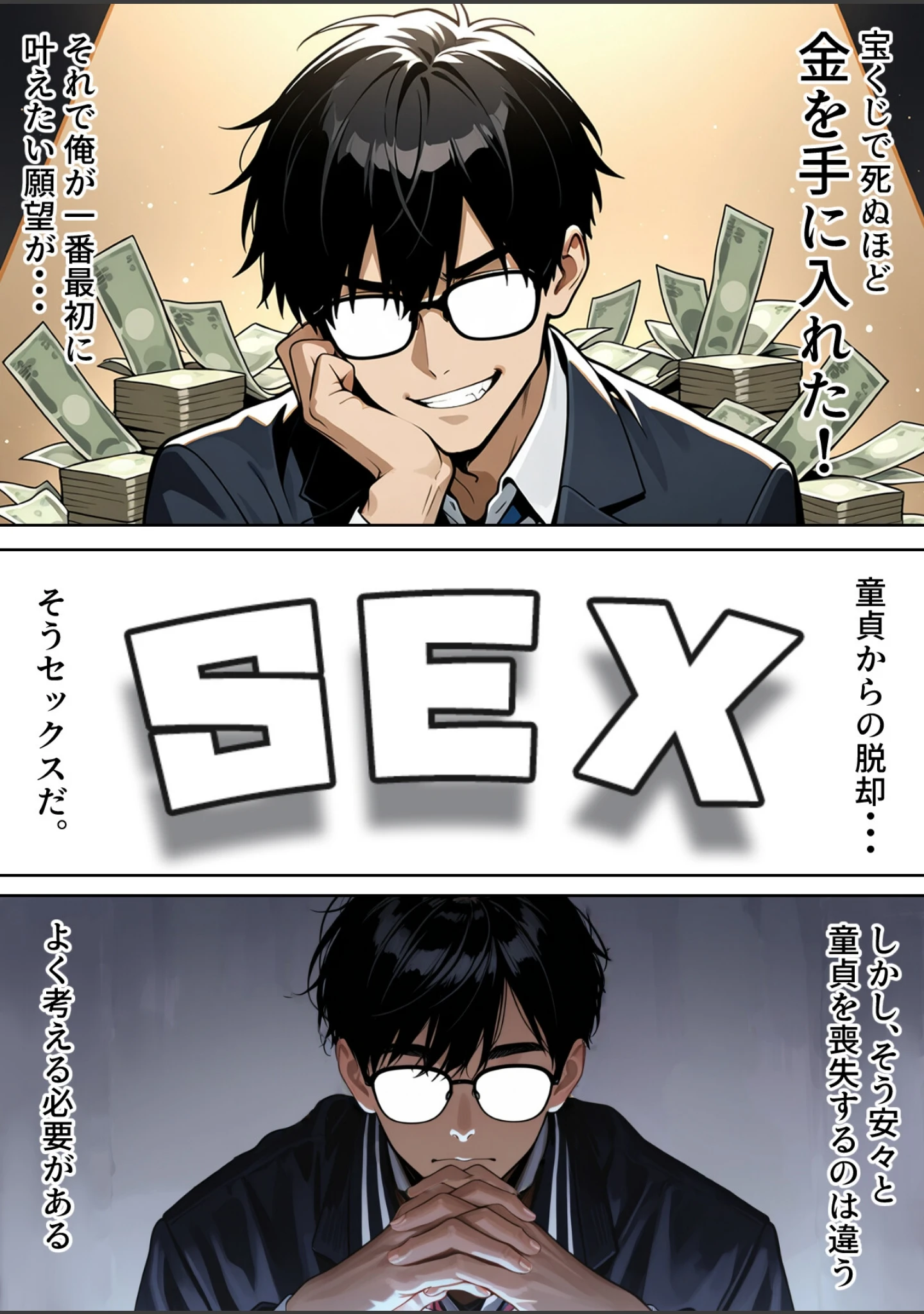 「底辺逆転-どん底ぼっち童貞の俺が億万長者に！？同級生の美女を「冴えない男の救済企画」と称した高額バイトで釣ってみた結果…【棒消し修正版】」（弱男紳士） 試し読み 2ページ目