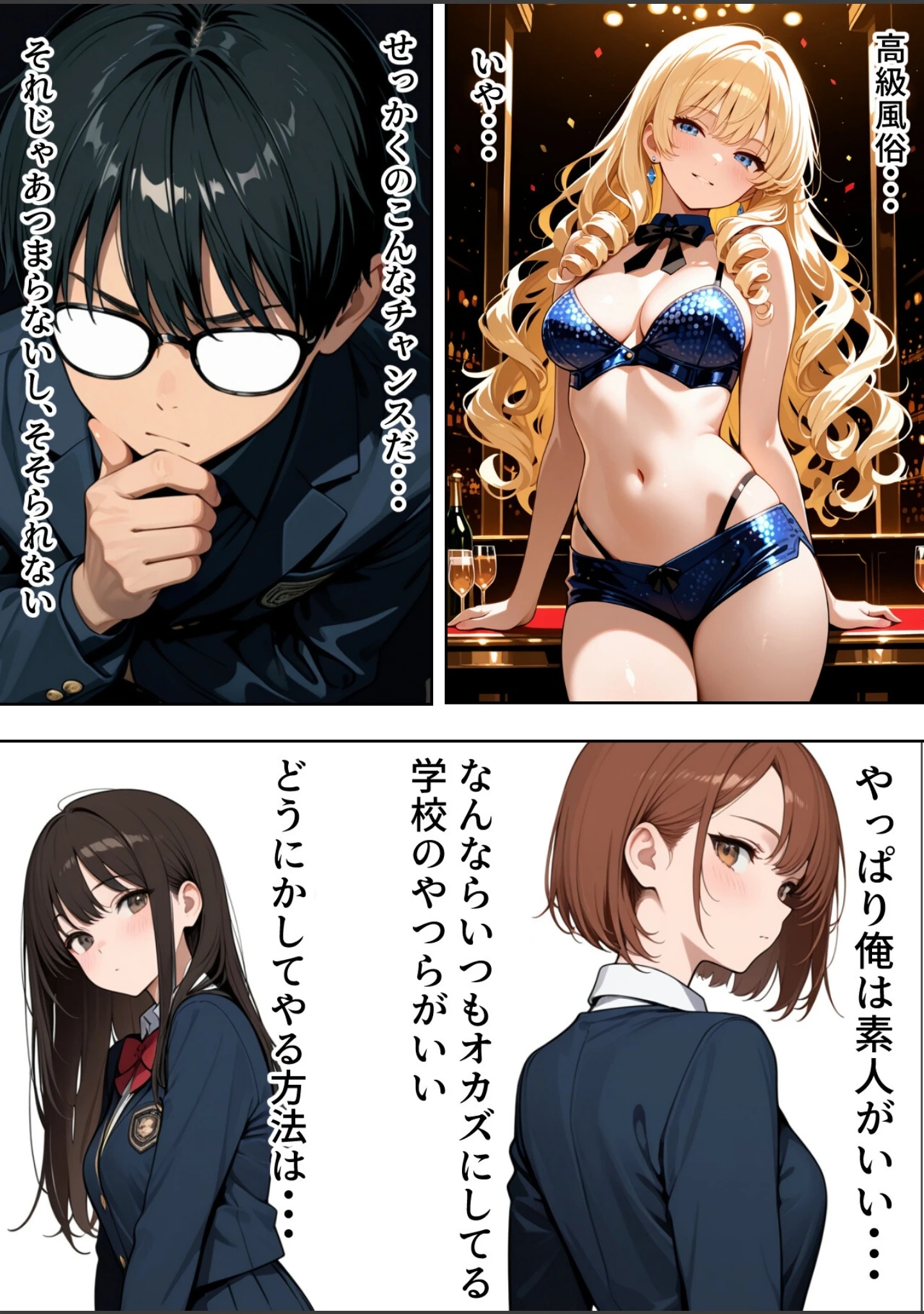 「底辺逆転-どん底ぼっち童貞の俺が億万長者に！？同級生の美女を「冴えない男の救済企画」と称した高額バイトで釣ってみた結果…【棒消し修正版】」（弱男紳士） 試し読み 3ページ目
