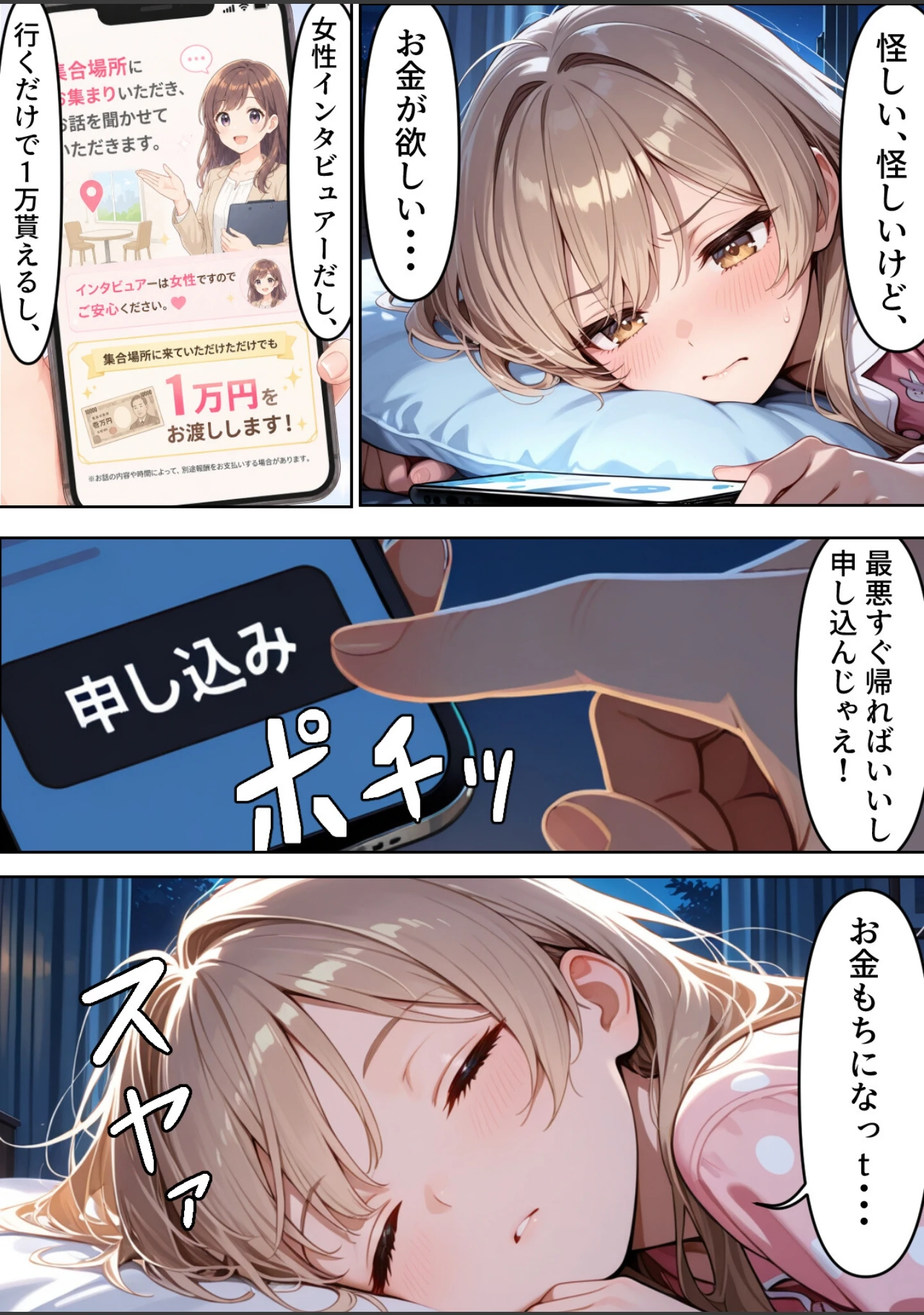 「底辺逆転-どん底ぼっち童貞の俺が億万長者に！？同級生の美女を「冴えない男の救済企画」と称した高額バイトで釣ってみた結果…【棒消し修正版】」（弱男紳士） 試し読み 7ページ目
