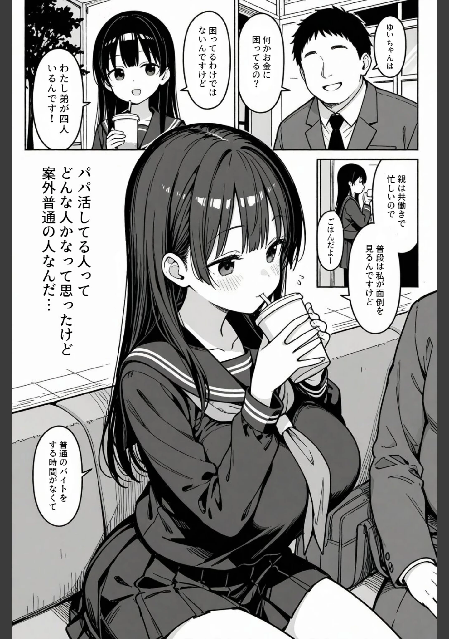「清楚な女子〇生がパパ活にドハマりする話【モザイク版】」（ハメ撮り屋） 試し読み 9ページ目