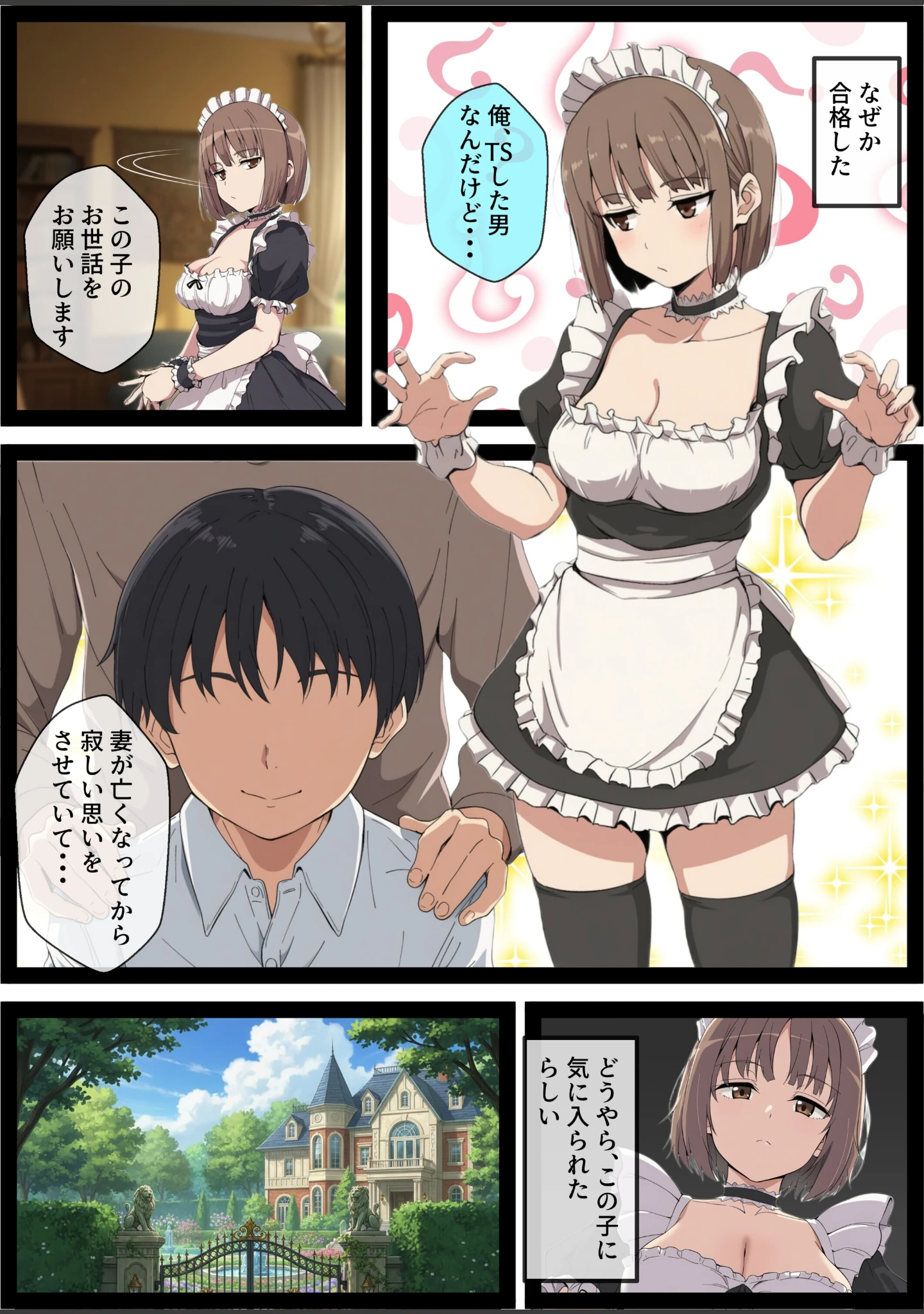 「女体化しても不愛想なメイドだけどお坊ちゃんのいいなりSEXが俺をオンナに墜としていく【モザイク版】」（AIでも愛はある） 試し読み 6ページ目