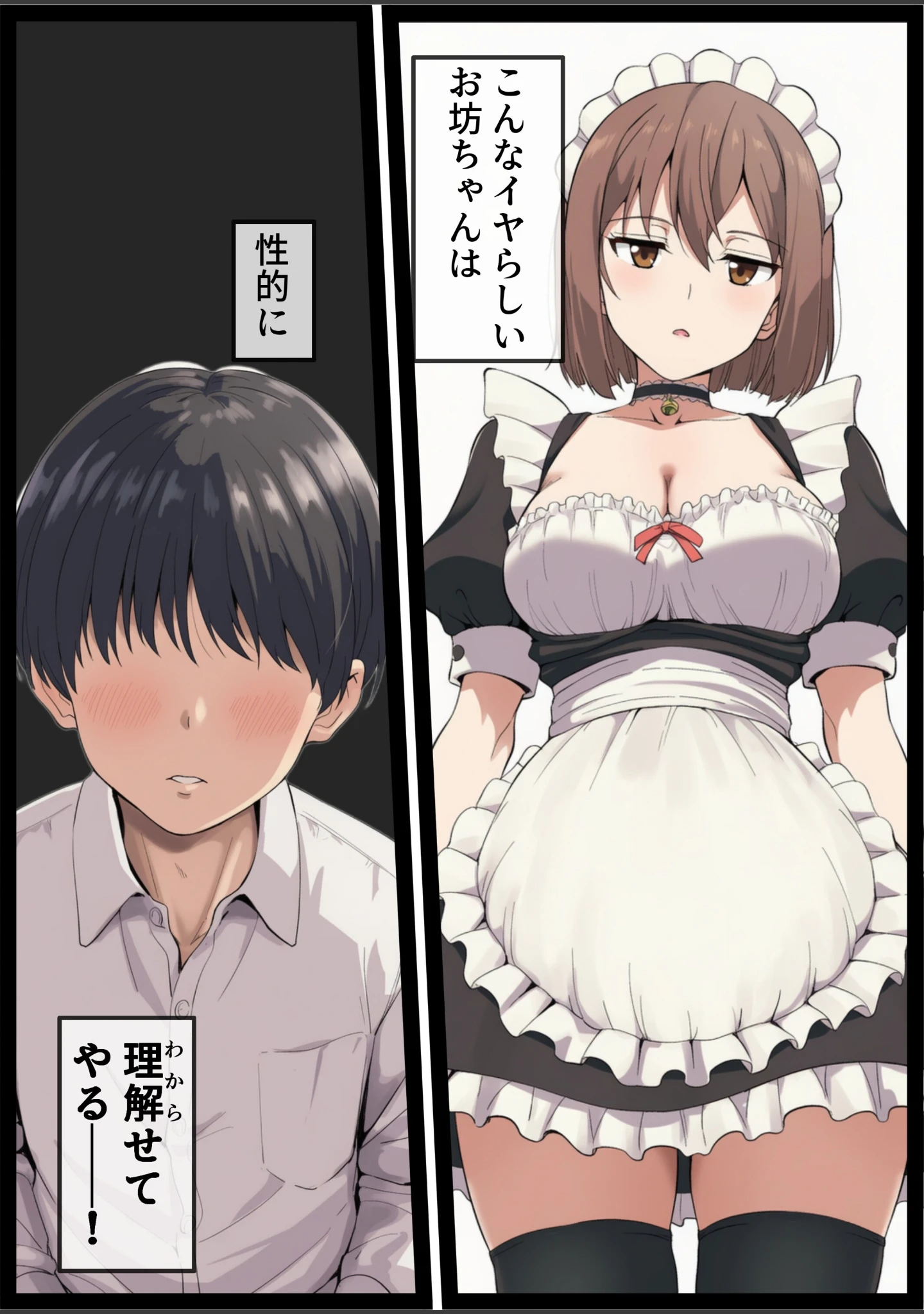「女体化しても不愛想なメイドだけどお坊ちゃんのいいなりSEXが俺をオンナに墜としていく【モザイク版】」（AIでも愛はある） 試し読み 8ページ目