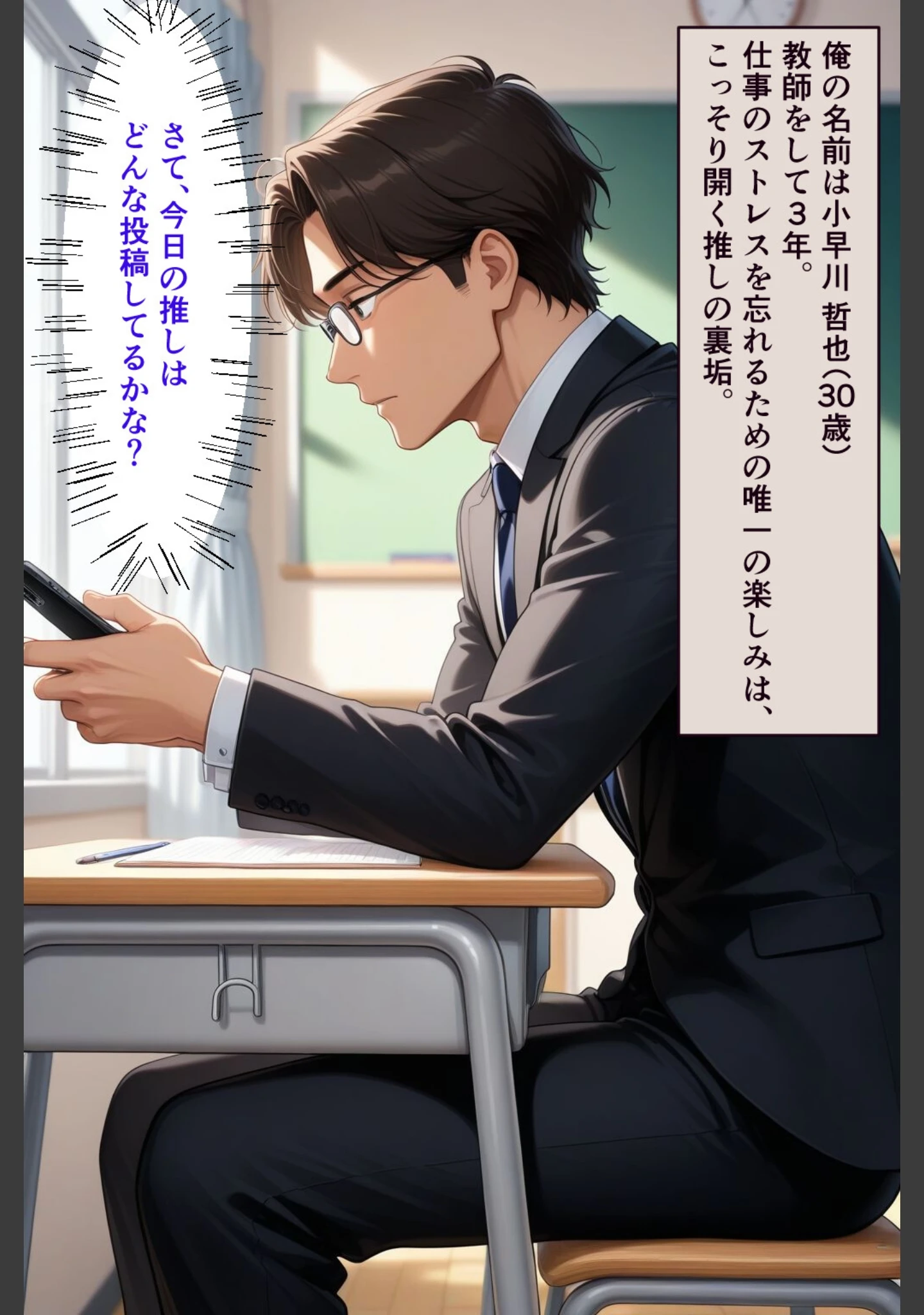 「【悲報】僕の推し裏垢女子、担任してる黒ギャルだった。〜バレた瞬間に始まる『雑魚マンコ』逆転飼育授【モザイク版】」（むちプリギャル舎） 試し読み 2ページ目