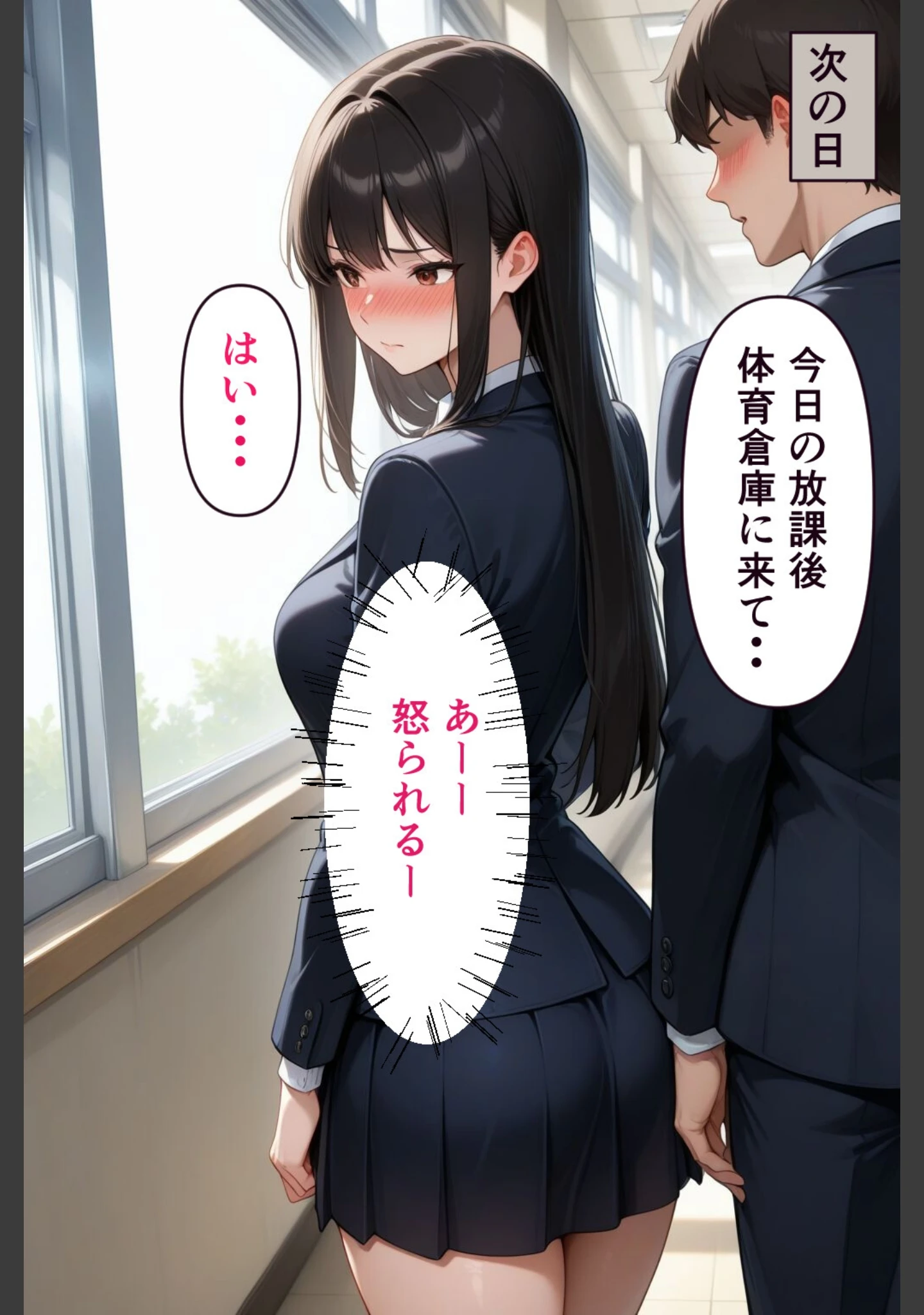 「【処女を捧ぐ】JKひまり、コンカフェバイトがバレて新米教師にメイド服に着替えさせられる放課後【モザイク版】」（むちプリギャル舎） 試し読み 15ページ目