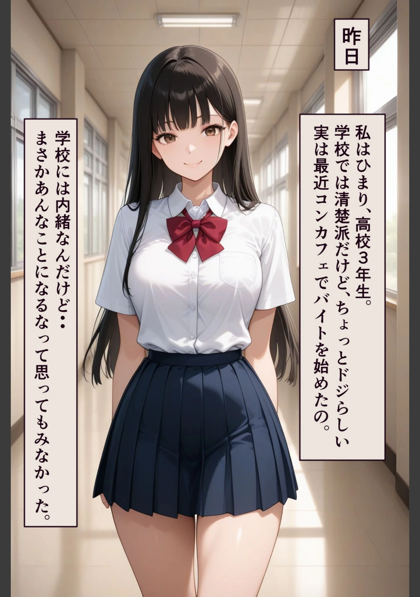 「【処女を捧ぐ】JKひまり、コンカフェバイトがバレて新米教師にメイド服に着替えさせられる放課後【モザイク版】」（むちプリギャル舎） 試し読み 2ページ目