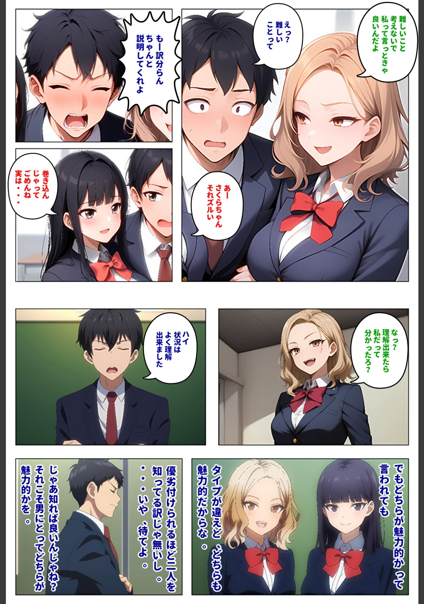 「委員長とギャルがセックス勝負を始めたんだが俺が審判をする事になった話【モザイク版】」（暇人クラブ） 試し読み 4ページ目