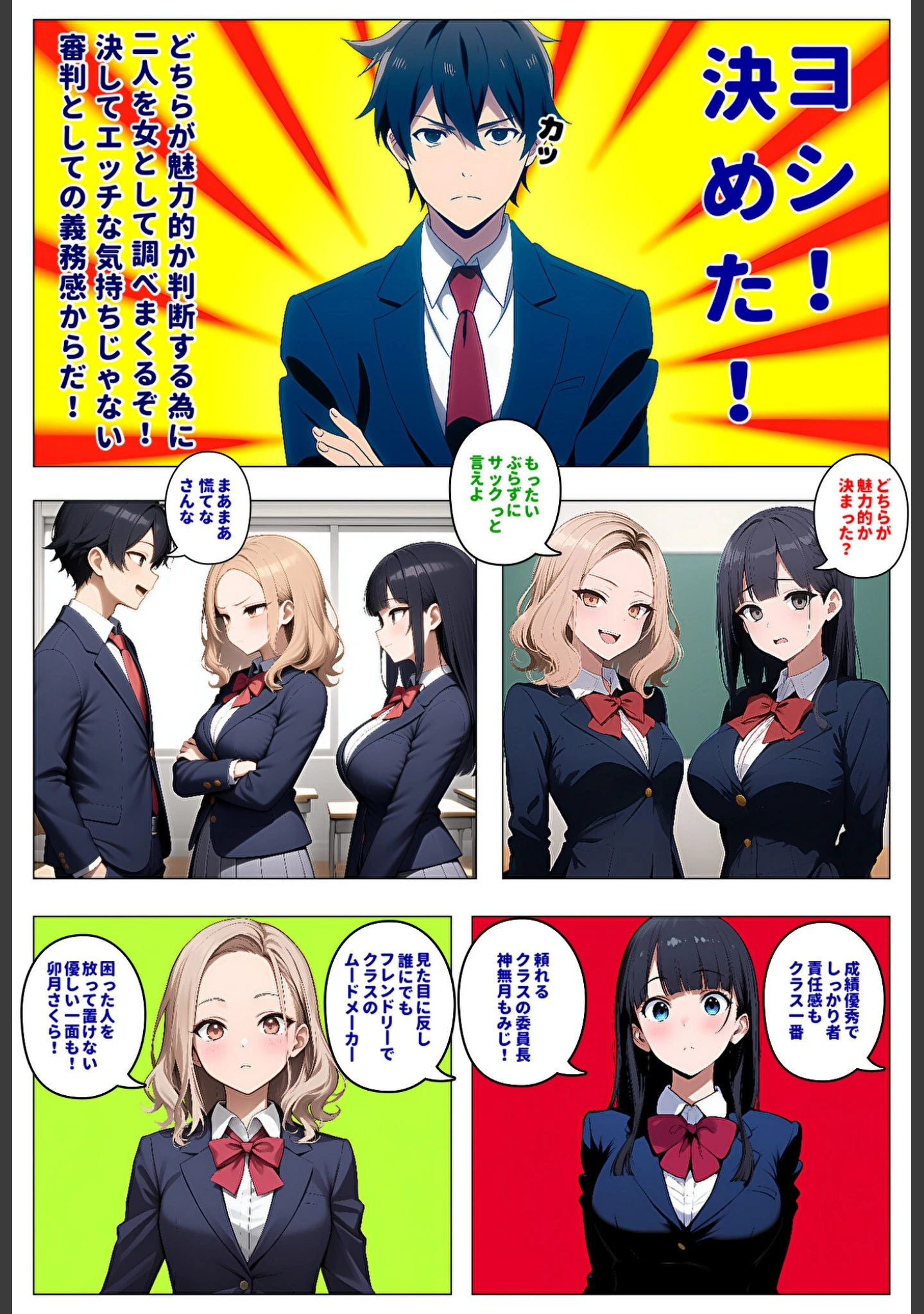 「委員長とギャルがセックス勝負を始めたんだが俺が審判をする事になった話【モザイク版】」（暇人クラブ） 試し読み 5ページ目
