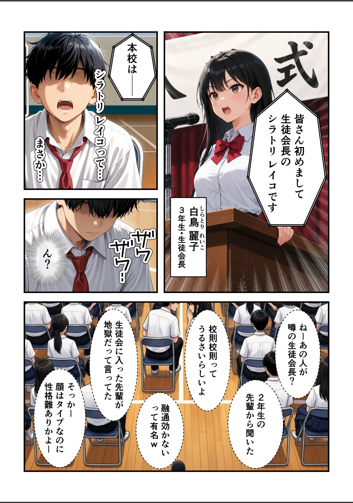 「強気で嫌われ生徒会長は俺にだけあまあま_何度もイチャラブ生ハメセックス【モザイク版】」（あふれだすにじる） 試し読み 8ページ目