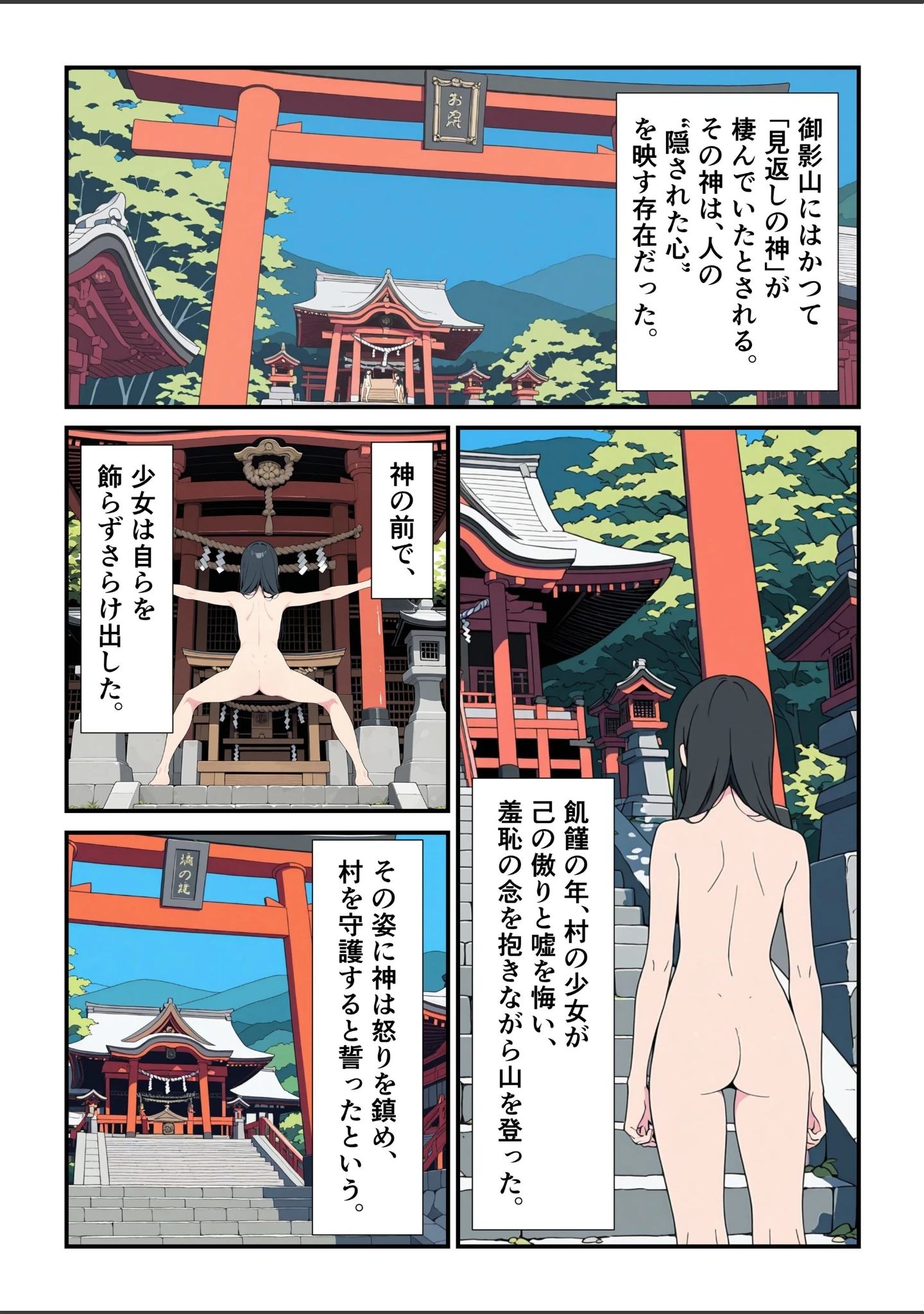 「辺境村の全裸巡礼【モザイク版】」（此処から） 試し読み 6ページ目