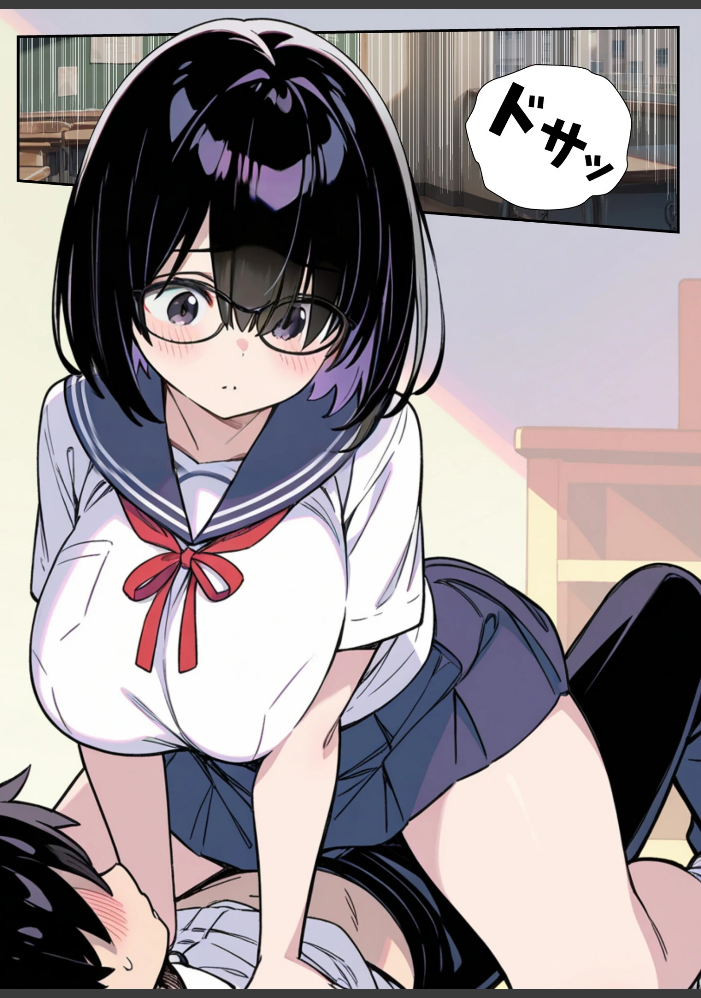 「爆乳地味メガネが好きな男に沼パイを使って告白しそのままエッチする話【モザイク版】」（あくめくん） 試し読み 12ページ目