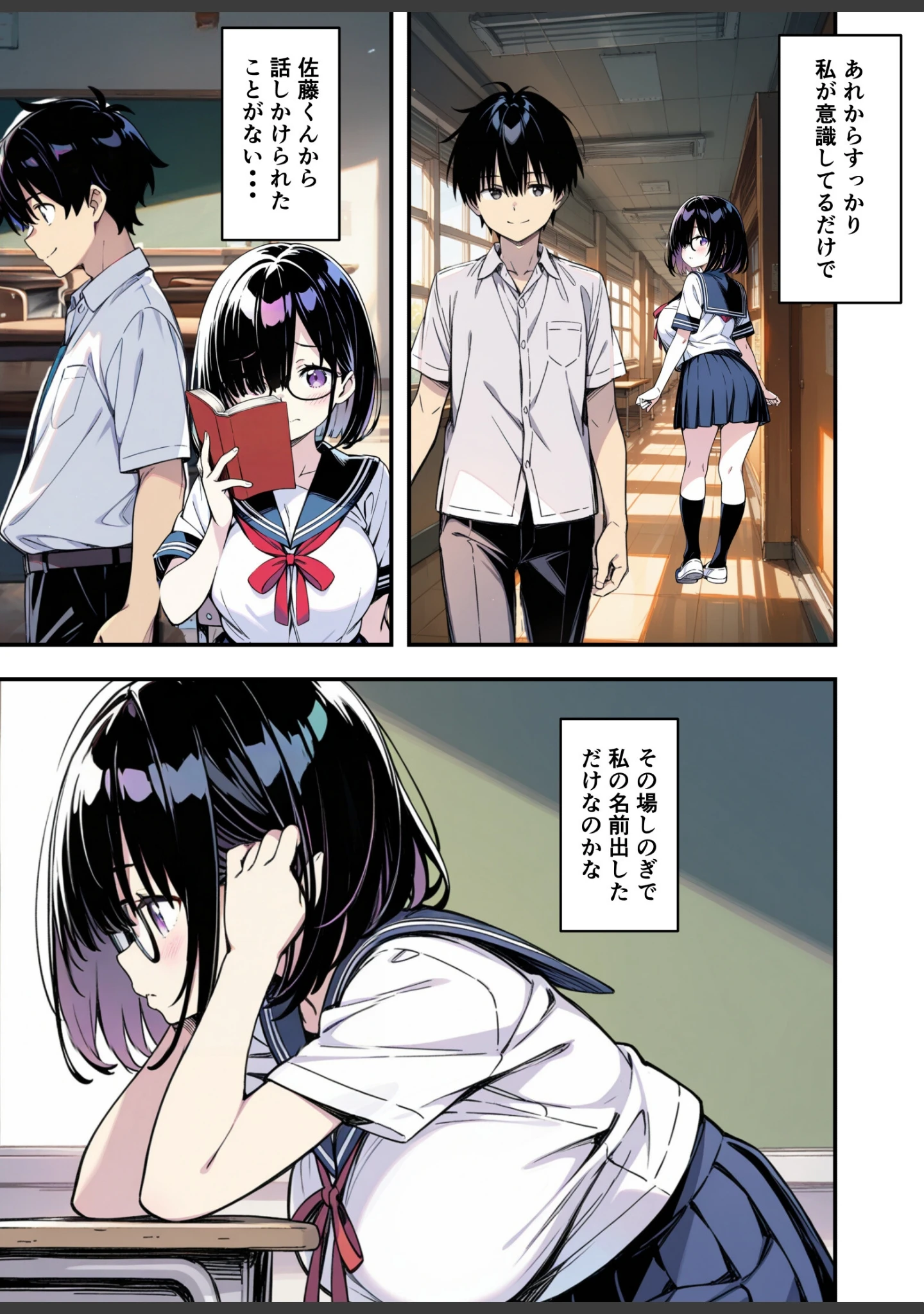 「爆乳地味メガネが好きな男に沼パイを使って告白しそのままエッチする話【モザイク版】」（あくめくん） 試し読み 5ページ目