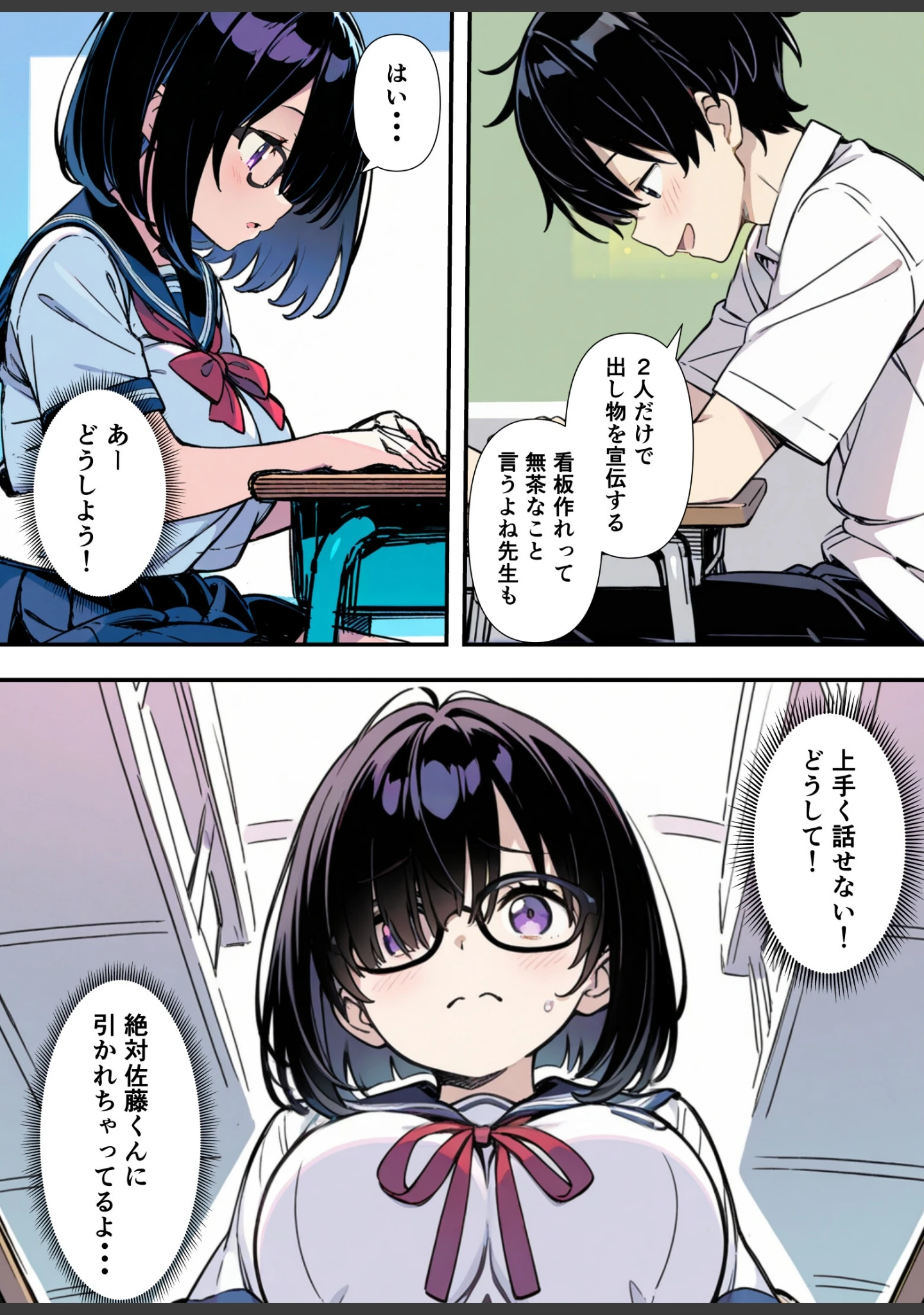 「爆乳地味メガネが好きな男に沼パイを使って告白しそのままエッチする話【モザイク版】」（あくめくん） 試し読み 9ページ目