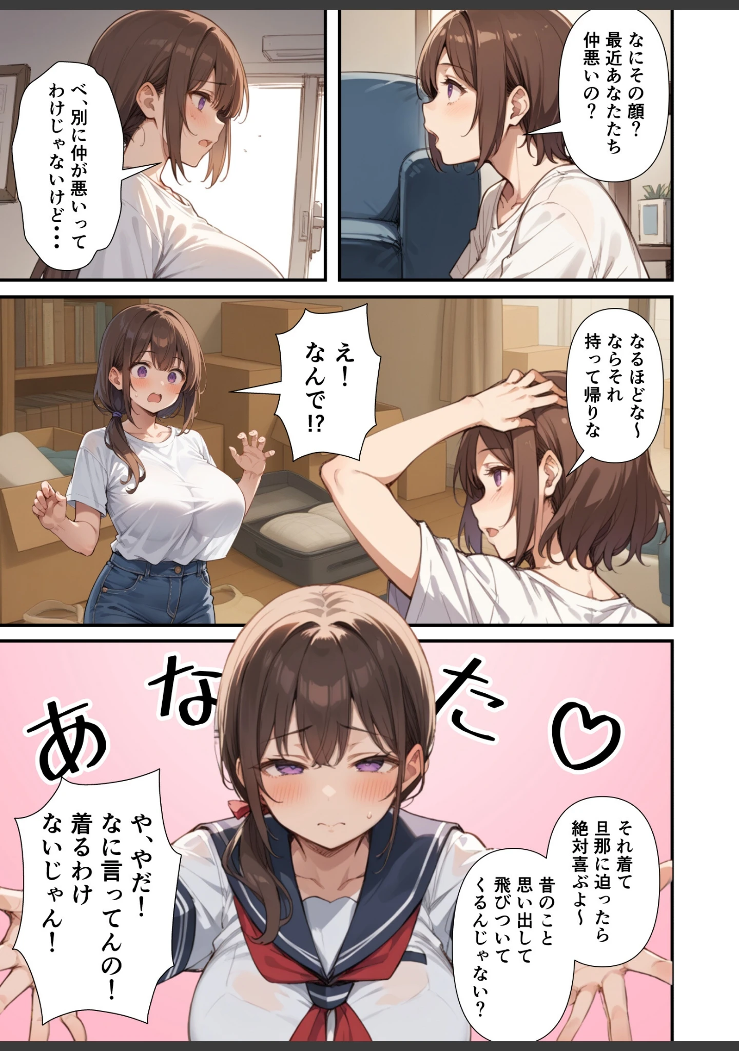 「セックスレスに悩む若妻（30）12年ぶりに制服を着てイチャラブセックスする話【モザイク版】」（あくめくん） 試し読み 7ページ目