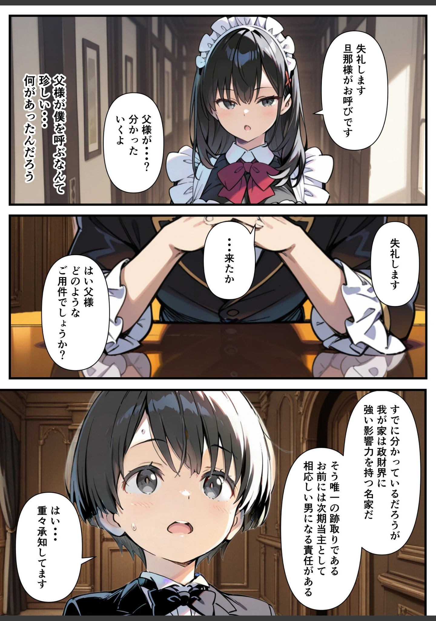 「巨乳専属メイドにえっちな英才教育される話【モザイク版】」（あくめくん） 試し読み 4ページ目