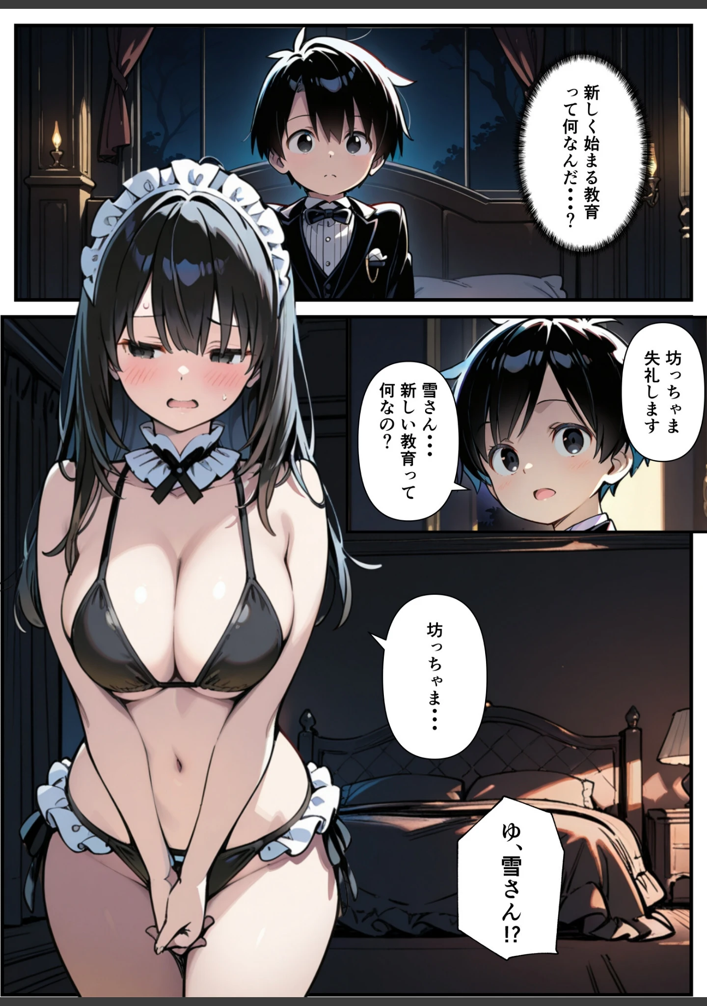 「巨乳専属メイドにえっちな英才教育される話【モザイク版】」（あくめくん） 試し読み 7ページ目