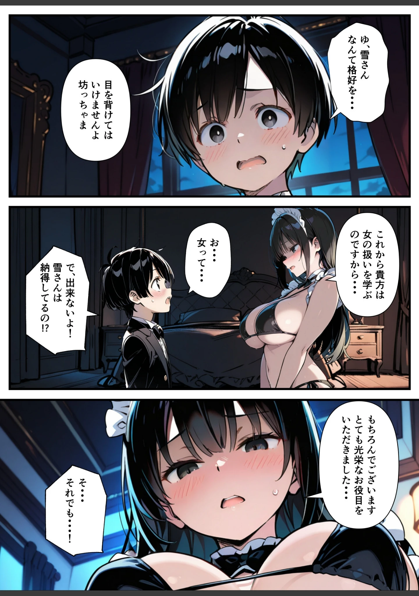 「巨乳専属メイドにえっちな英才教育される話【モザイク版】」（あくめくん） 試し読み 8ページ目