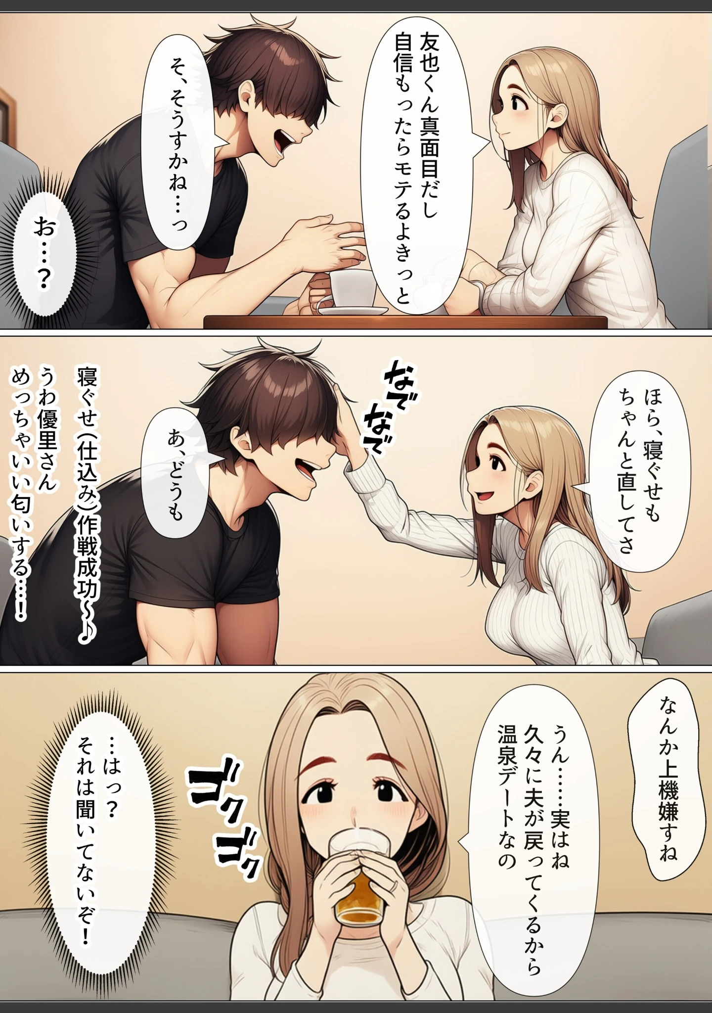 「奥手のふりしてNTR成功！隣に住んでる美人主婦（34）は案外チョロかったw【白抜き修正版】」（わんどーる） 試し読み 6ページ目