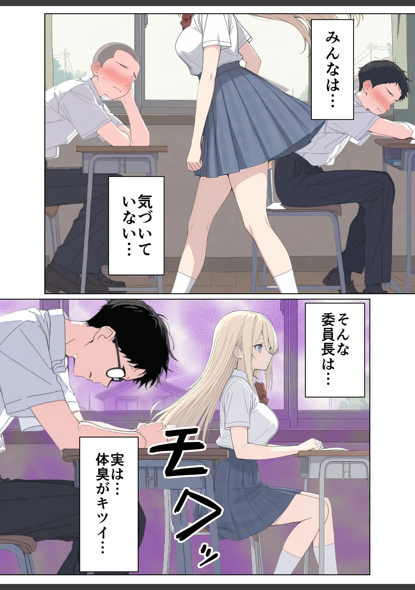 「気になるニオイの委員長【白抜き修正版】」（こなまく） 試し読み 3ページ目