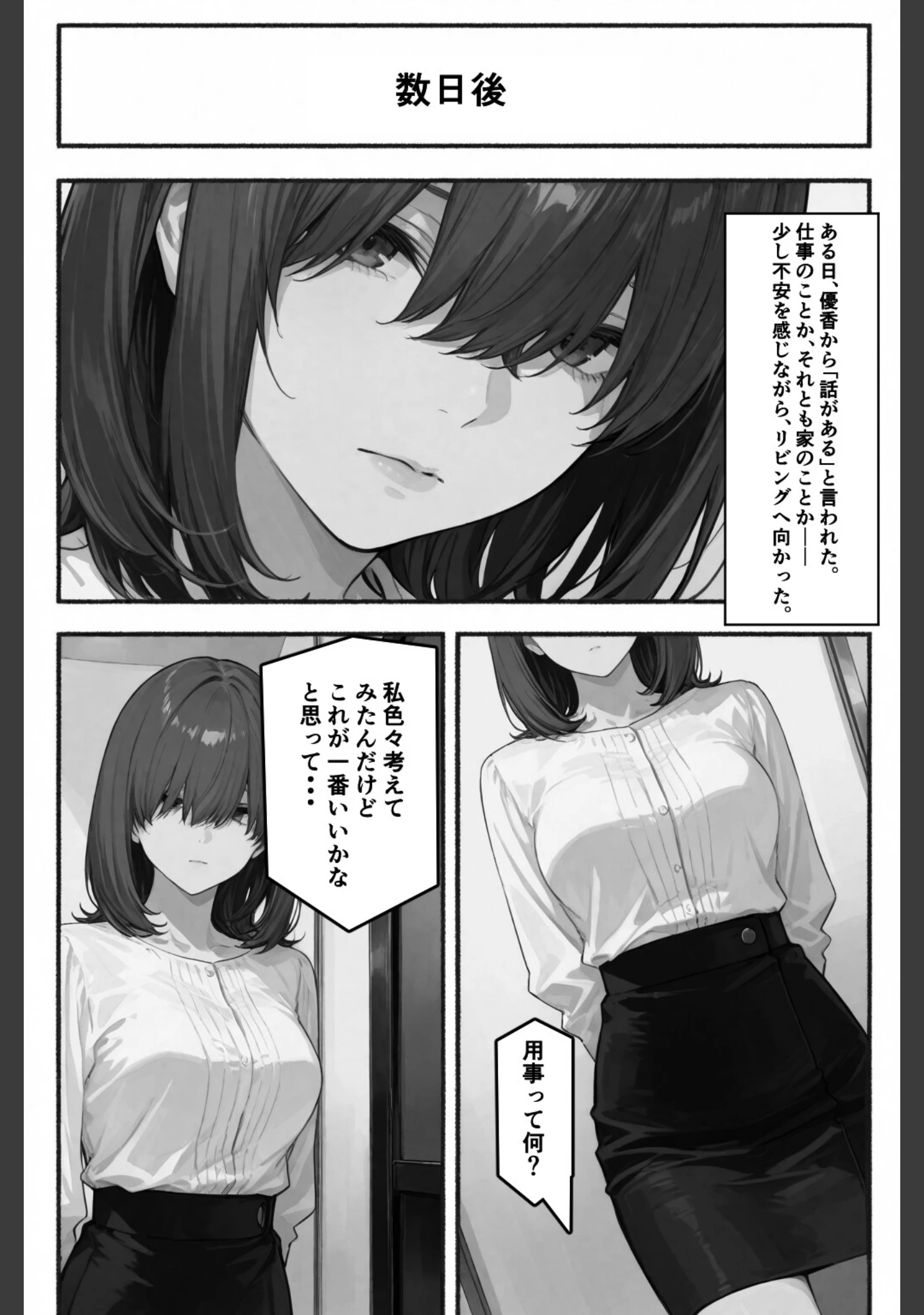 「シゴできOLな嫁は俺と離婚をしたいようなのだが...？【白抜き修正版】（単話）」（愛罠） 試し読み 4ページ目