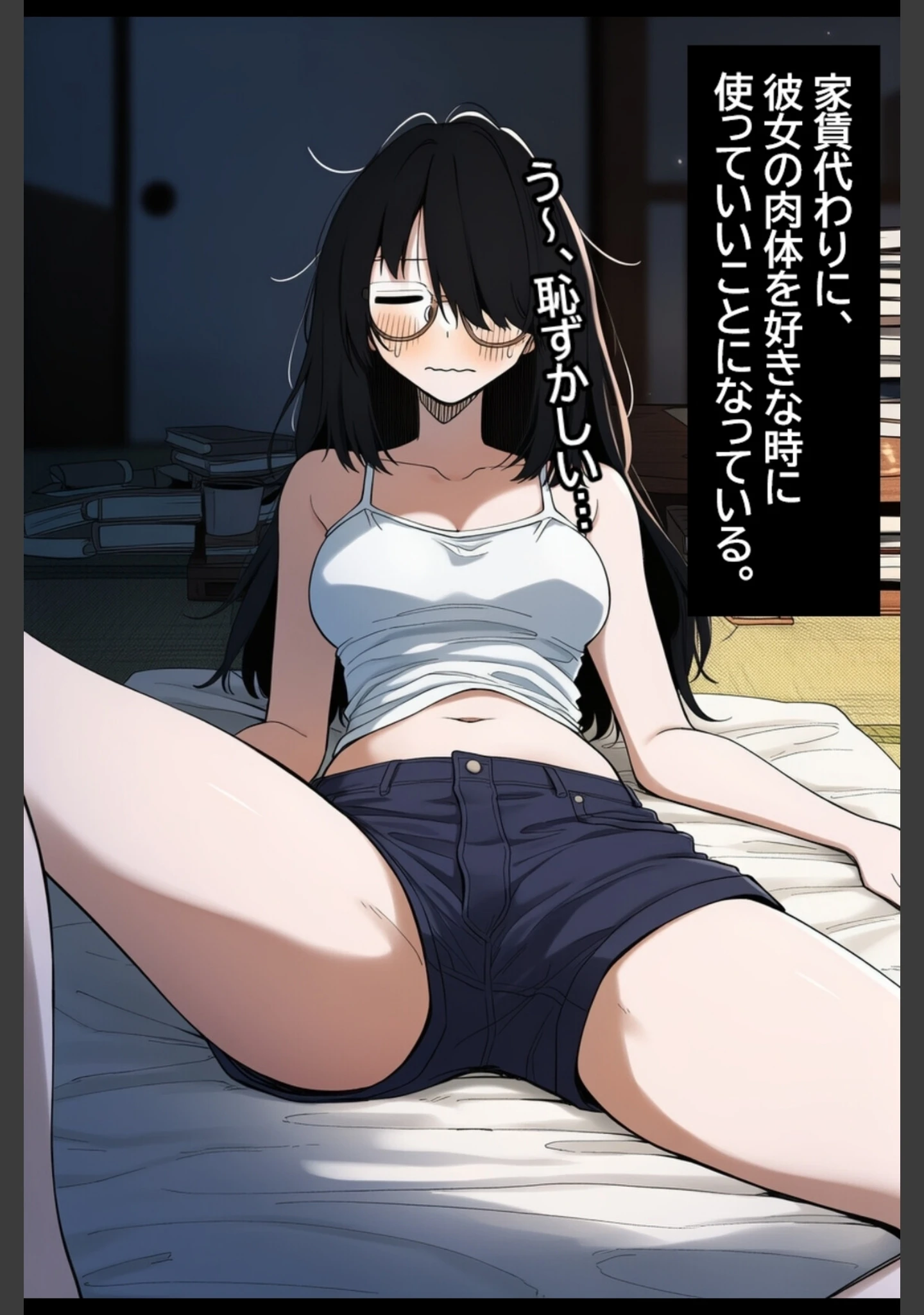 「陰キャ眼鏡女を孕ませる。【モザイク版】（単話）」（ハラメウメ） 試し読み 4ページ目