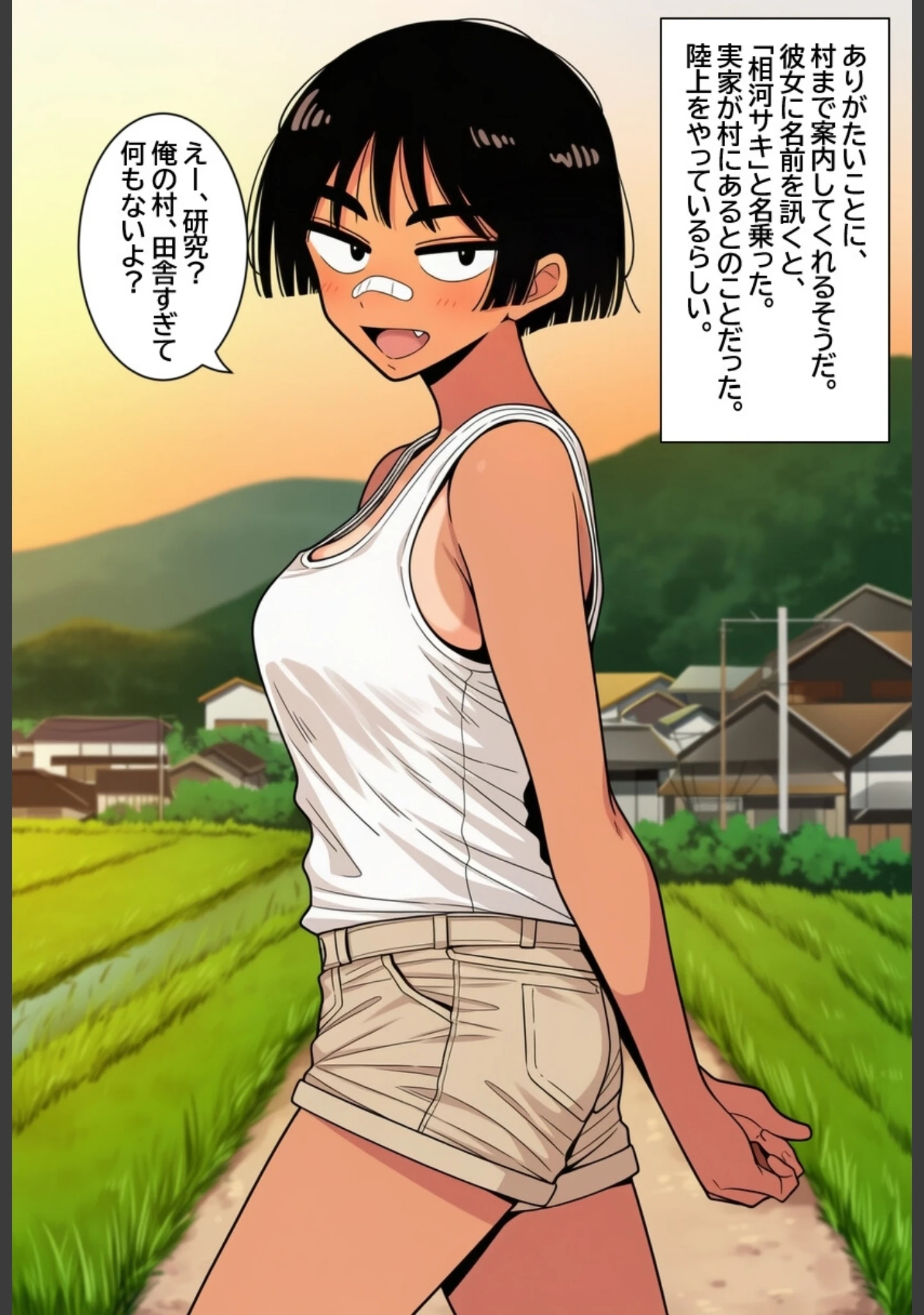 「孕ませ村のボーイッシュ娘【モザイク版】（単話）」（ハラメウメ） 試し読み 2ページ目