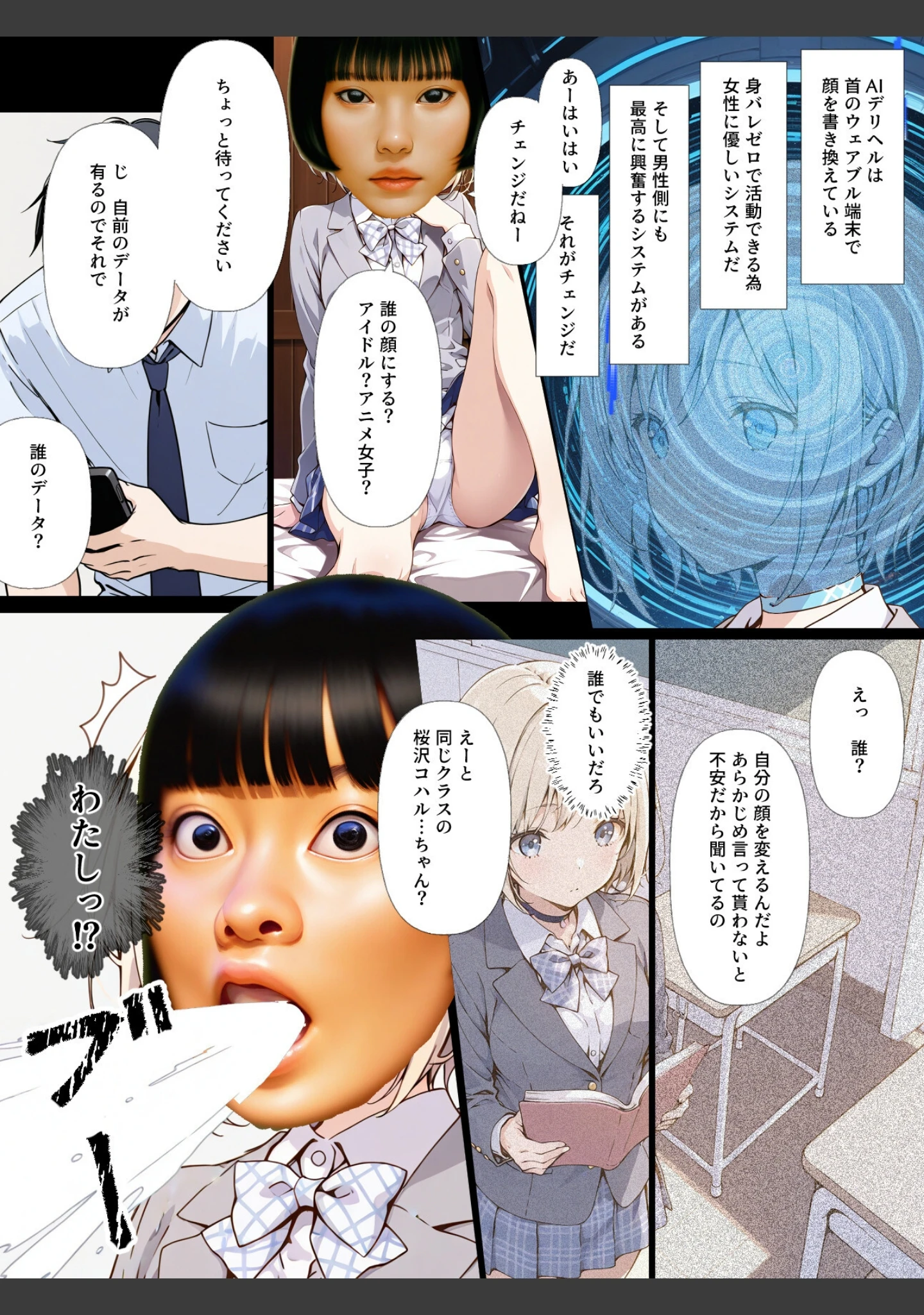 「AIデリヘルで顔面偽装した教え子が来た！→素顔バレ生中出し【モザイク版】」（てんでしゅがー） 試し読み 7ページ目