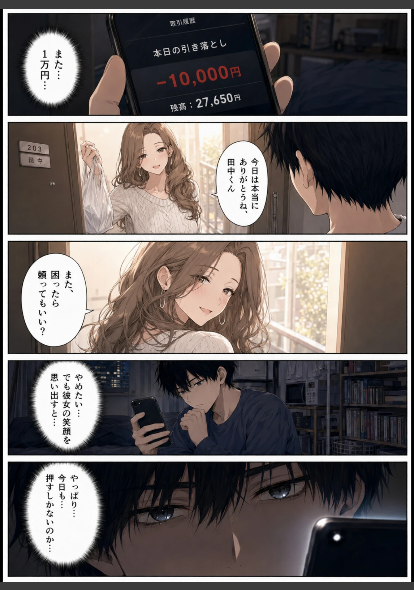 「押すたび、1万円消えるボタン…その度に隣の人妻が誘惑してくる。【モザイク版】」（かわいいラボ） 試し読み 13ページ目