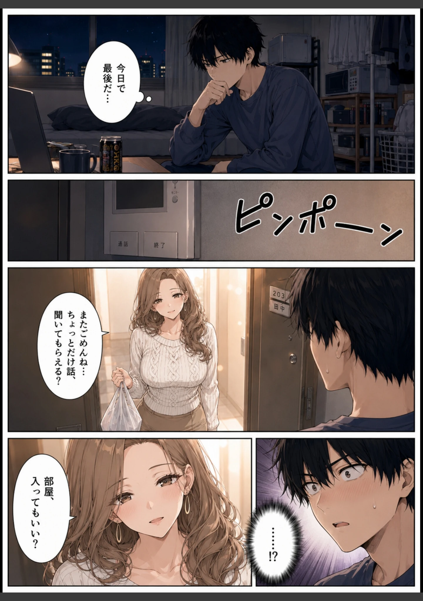 「押すたび、1万円消えるボタン…その度に隣の人妻が誘惑してくる。【モザイク版】」（かわいいラボ） 試し読み 14ページ目