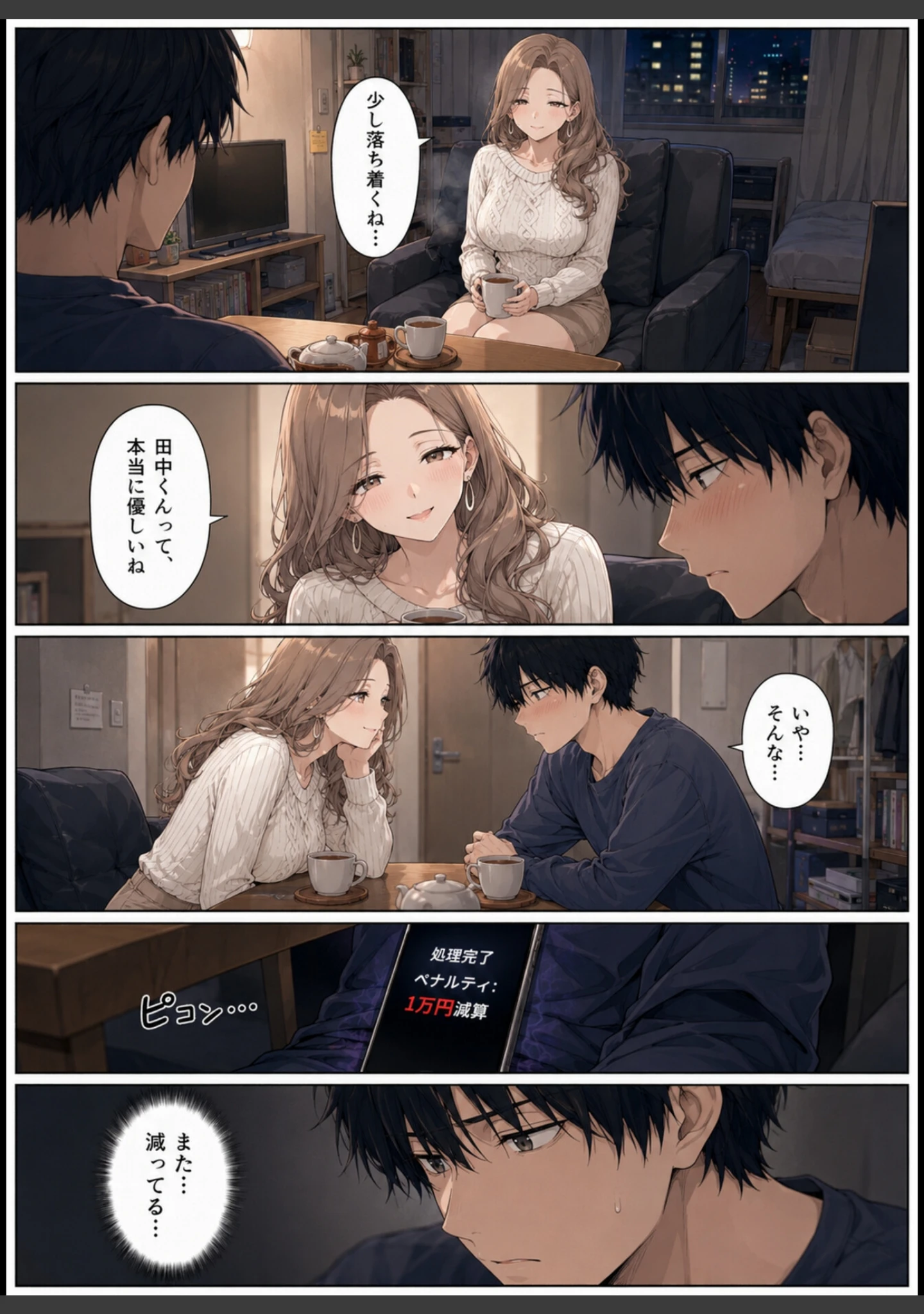 「押すたび、1万円消えるボタン…その度に隣の人妻が誘惑してくる。【モザイク版】」（かわいいラボ） 試し読み 15ページ目