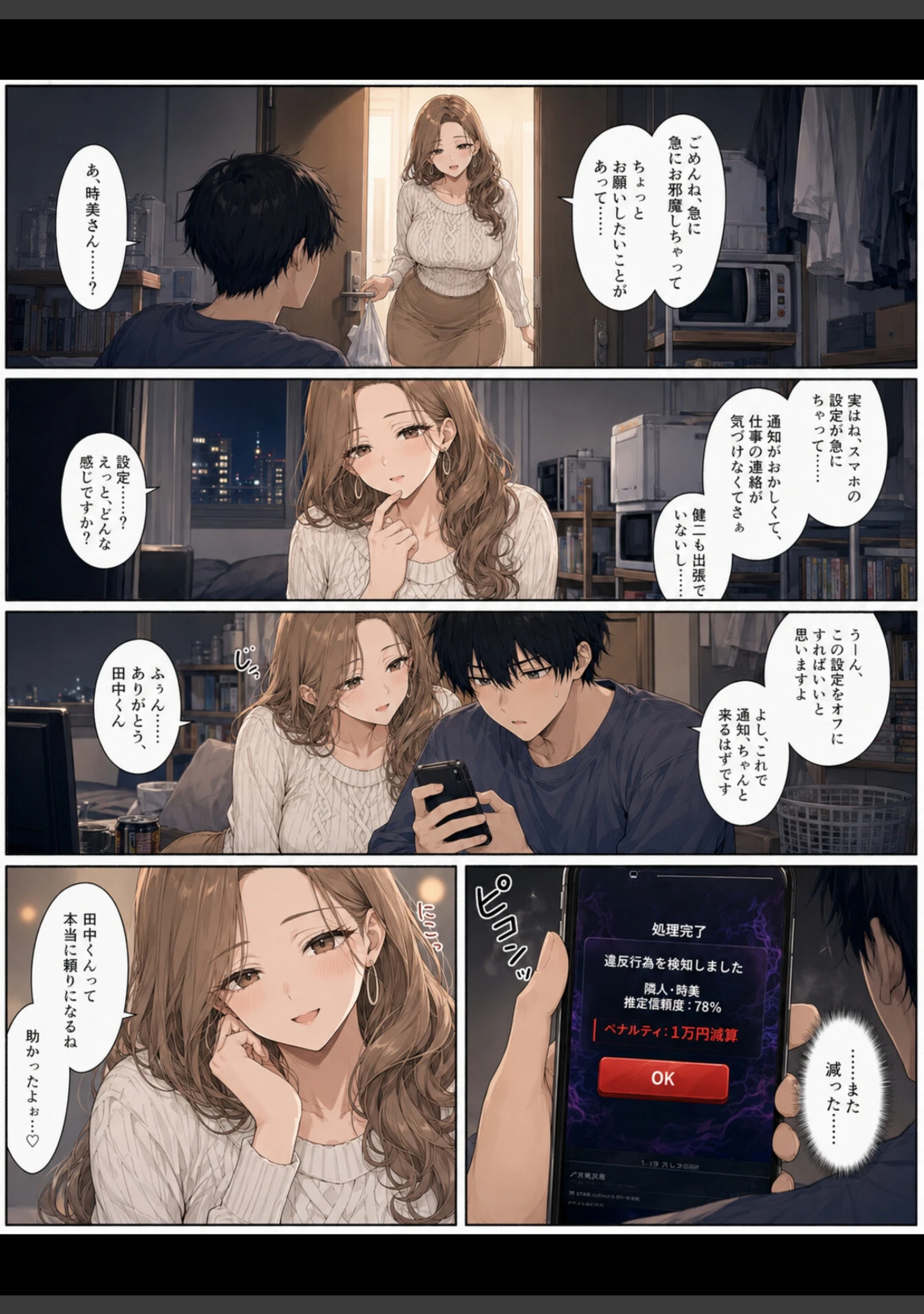 「押すたび、1万円消えるボタン…その度に隣の人妻が誘惑してくる。【モザイク版】」（かわいいラボ） 試し読み 8ページ目