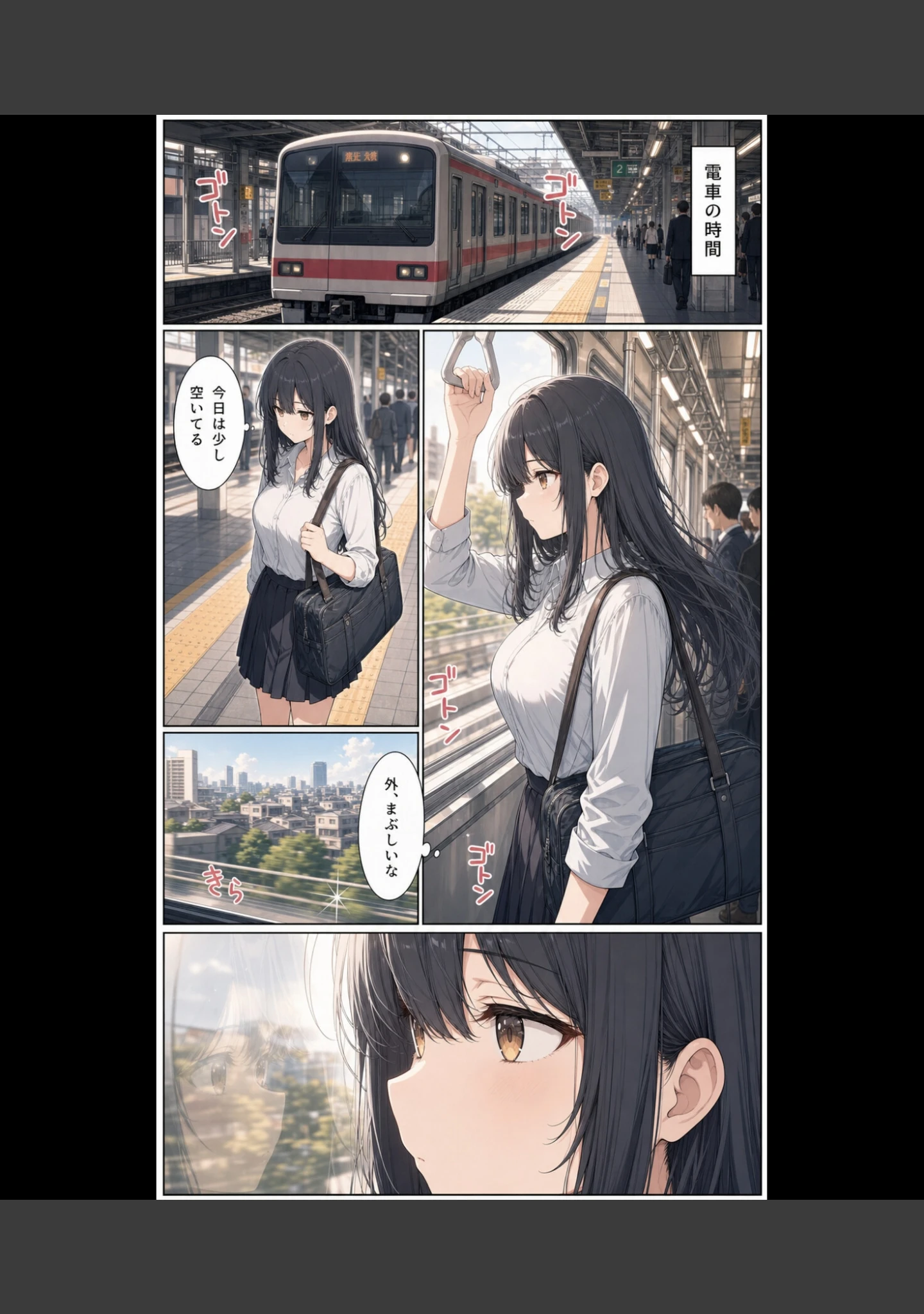 「真面目な女子校生が朝の満員電車で執拗に痴●された話【モザイク版】」（かわいいラボ） 試し読み 2ページ目