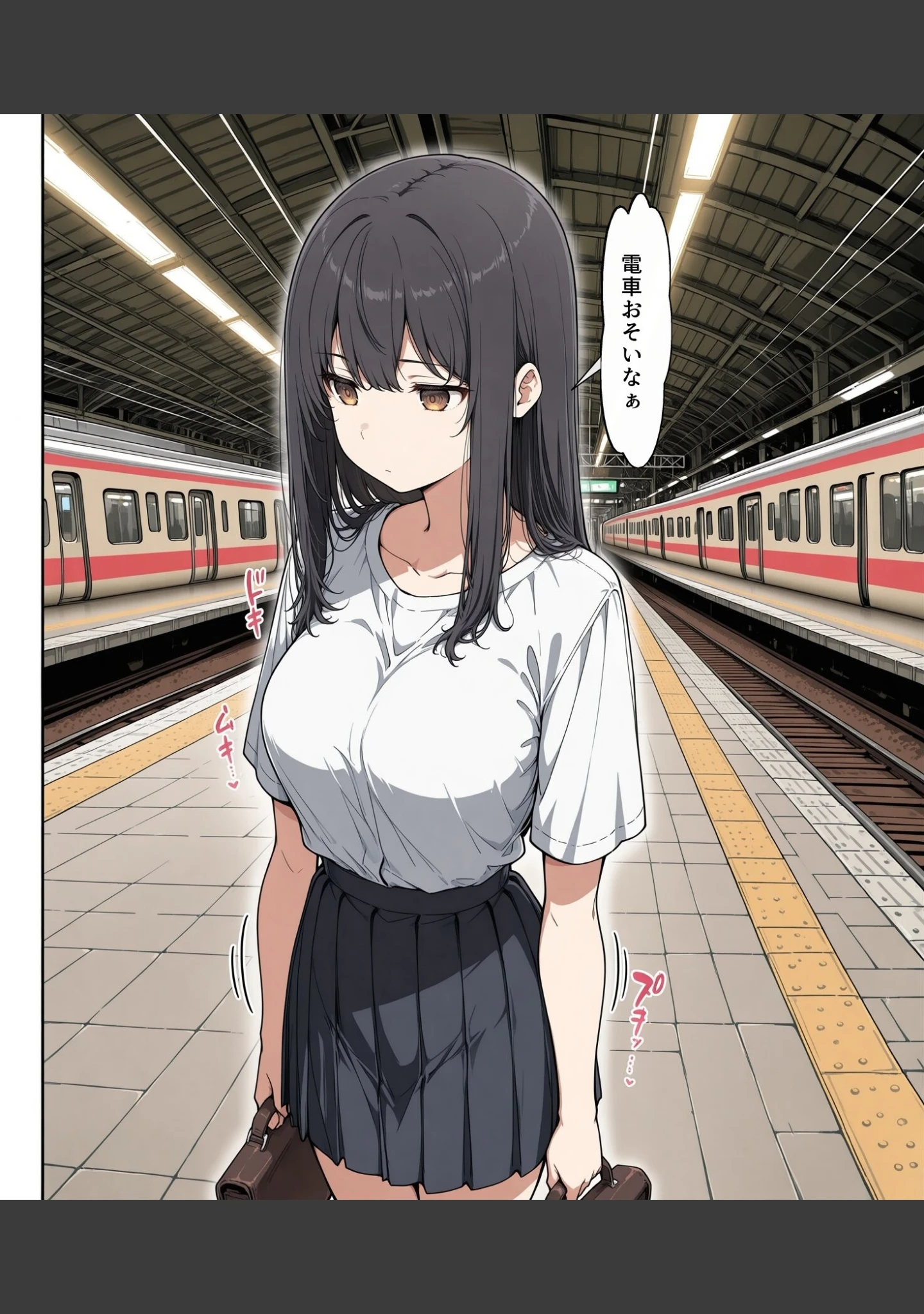 「真面目な女子校生が朝の満員電車で執拗に痴●された話【モザイク版】」（かわいいラボ） 試し読み 3ページ目