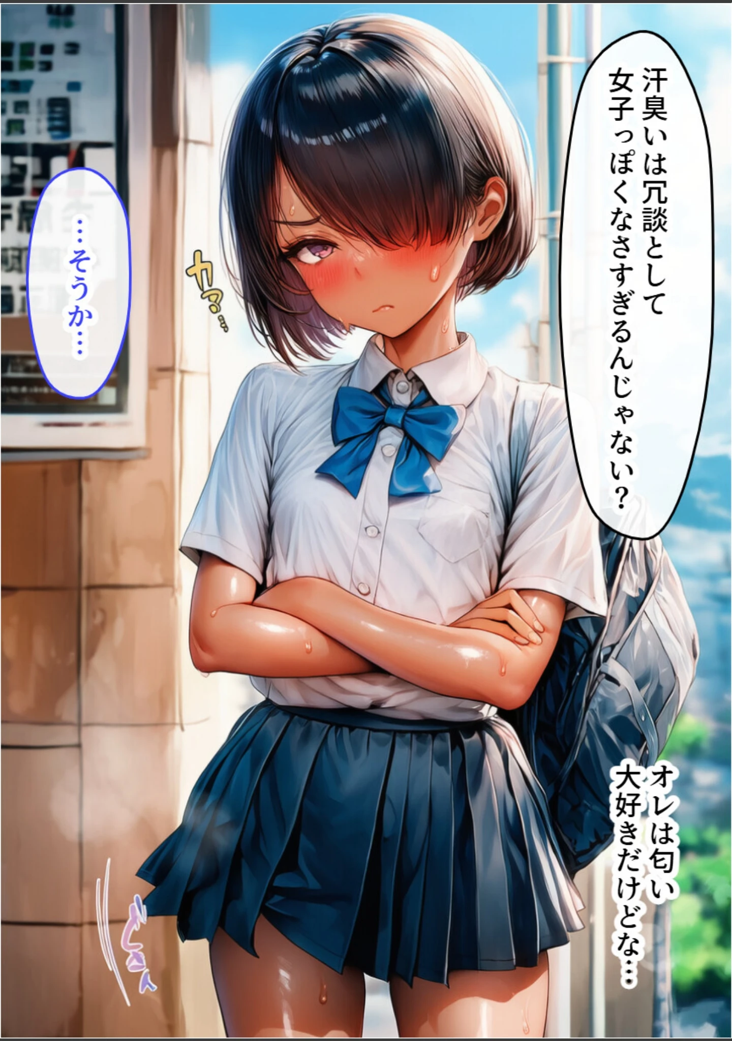 「幼なじみは隠れ巨乳！テニス部で一番かわいいボーイッシュ少女とイチャラブSEX【モザイク版】（単話）」（黒糖サムライ） 試し読み 8ページ目