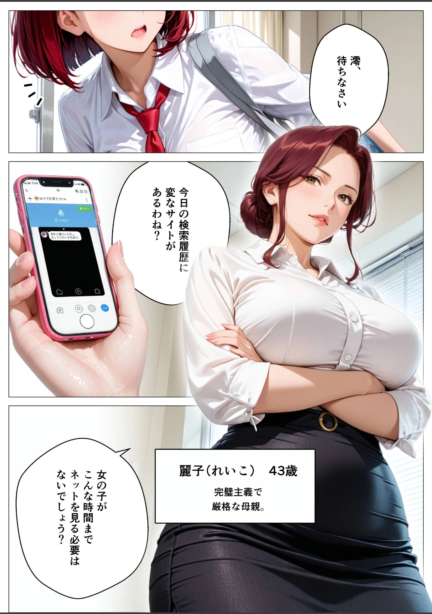 「家族乗っ取り計画 〜厳格母を完全支配し家族を乗っ取ってみた〜【モザイク版】」（オナット製造） 試し読み 2ページ目