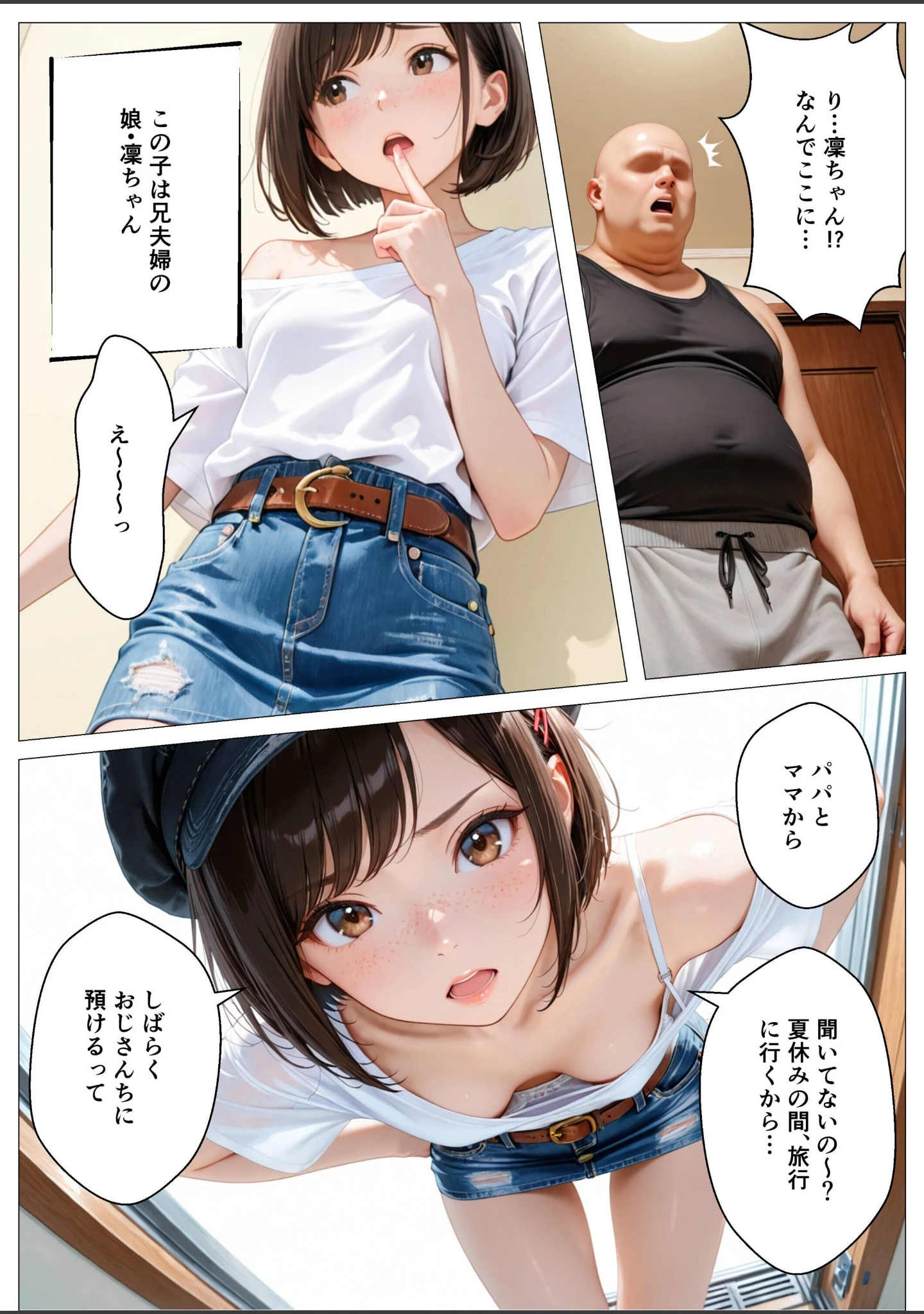 「パンチラで誘惑してくるクソ生意気なそばかす姪っ子の弱みを握り調教した話【モザイク版】」（オナット製造） 試し読み 2ページ目