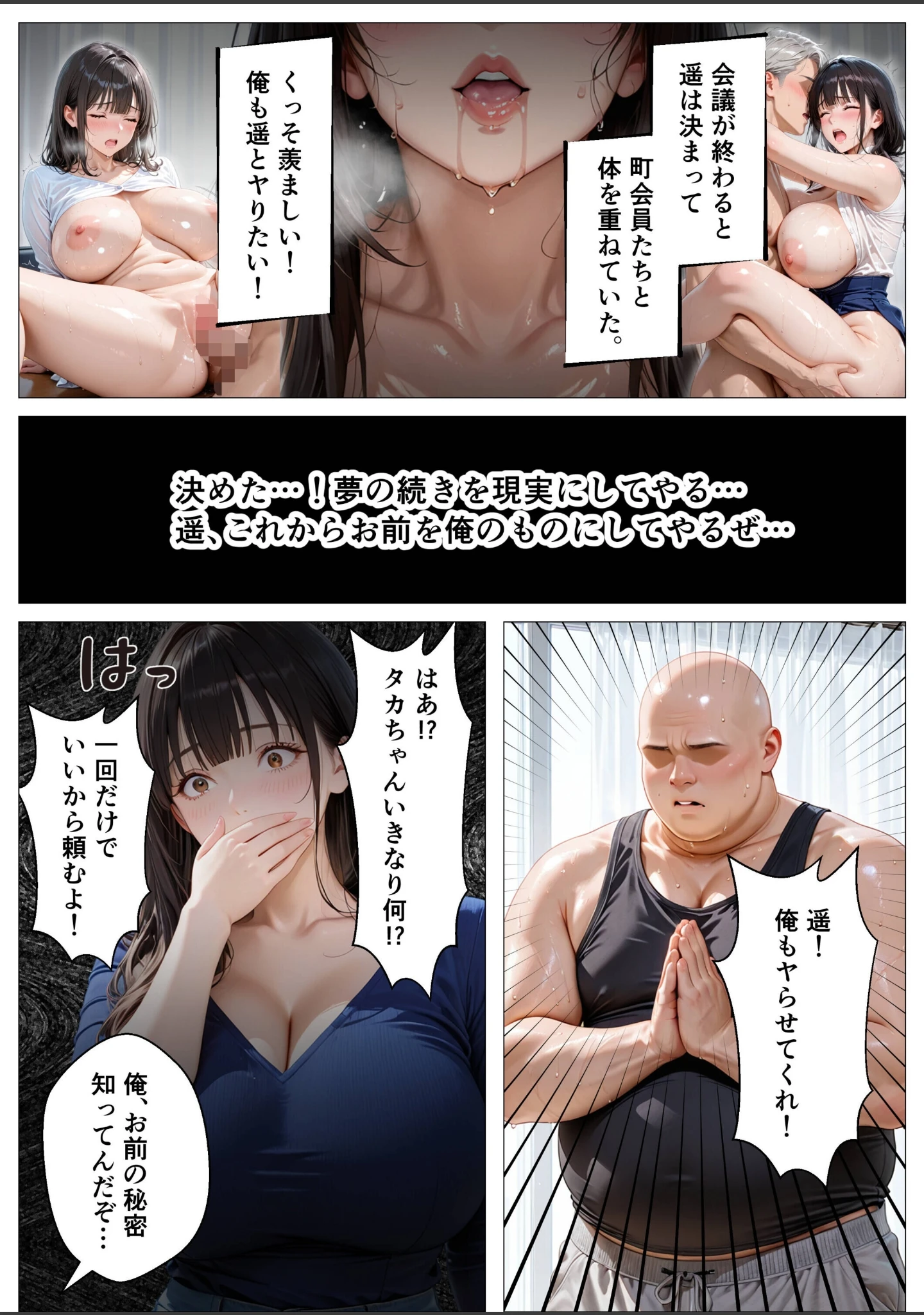 「町内会の肉便器妻 〜大嫌いなキモ幼馴染の絶倫デカチンで完全に堕ちるまで〜【モザイク版】」（オナット製造） 試し読み 11ページ目