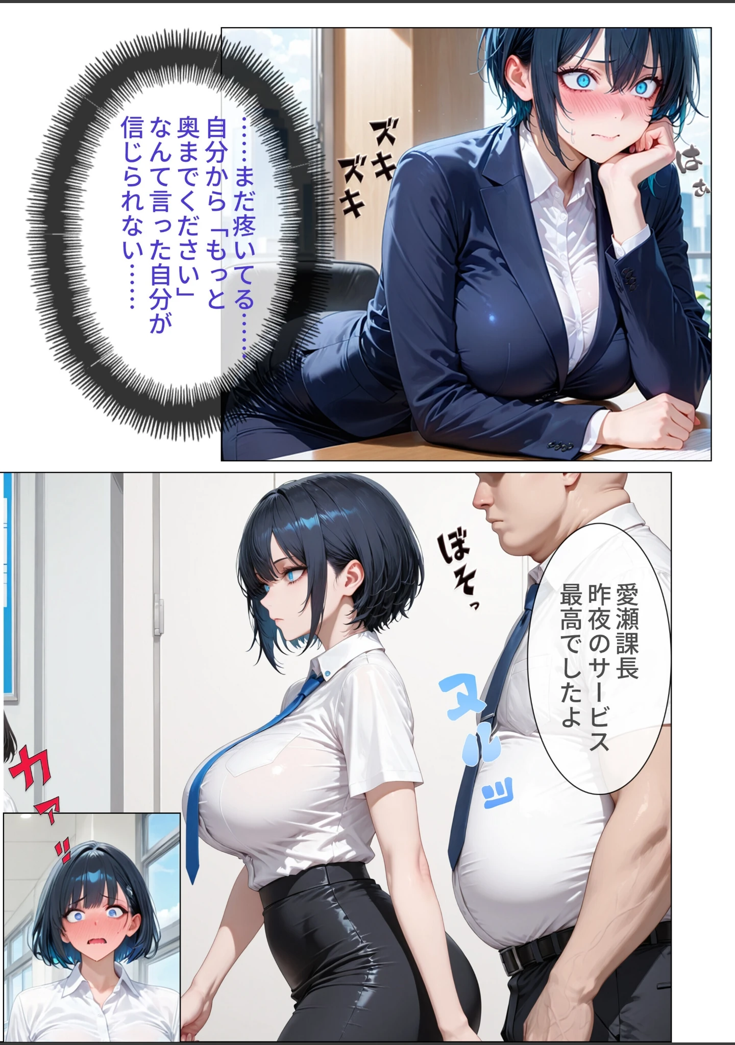 「デリヘル呼んだら性悪上司が来た【社内調教編】【モザイク版】」（オナット製造） 試し読み 4ページ目