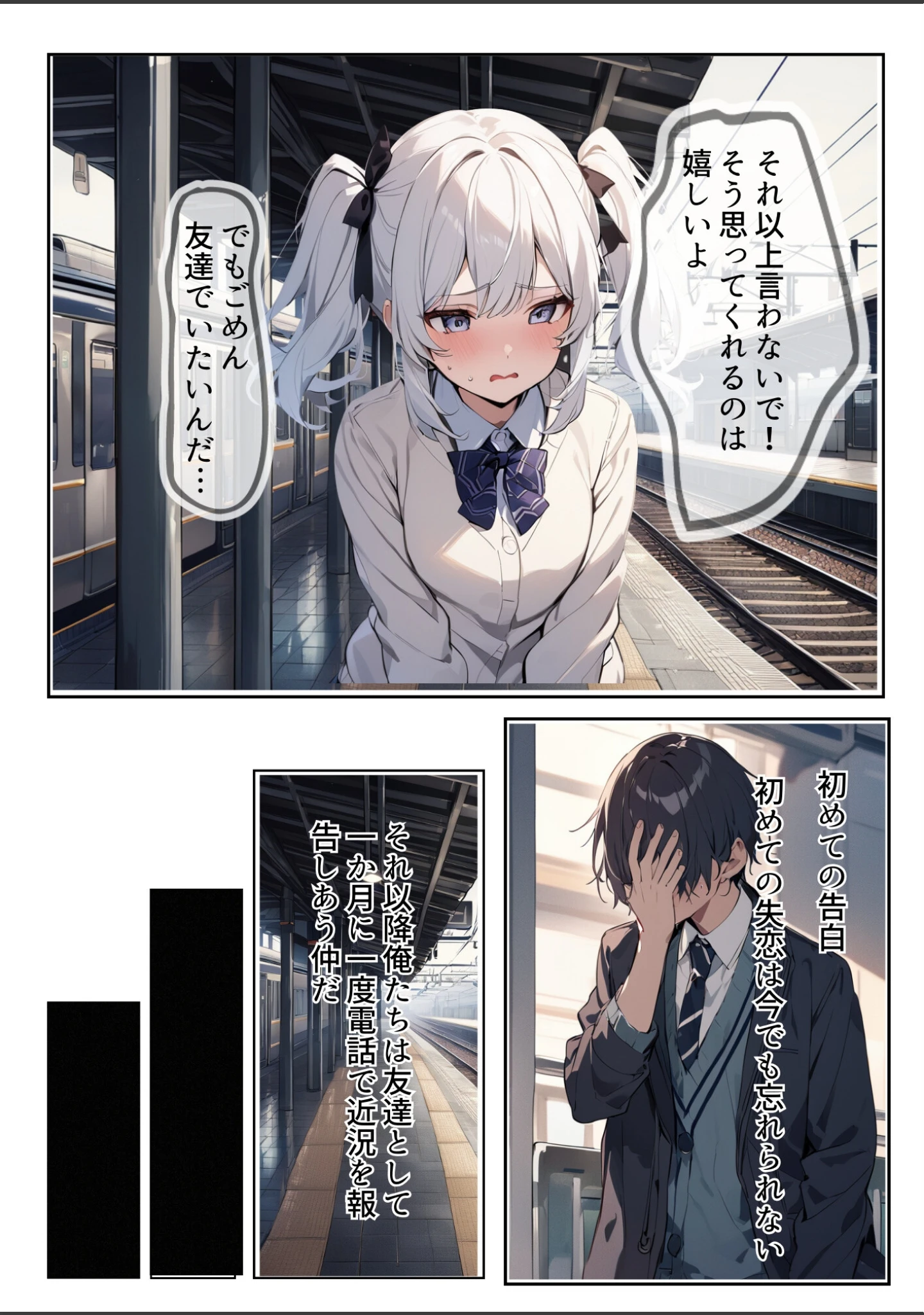 「久々に再会した初恋の相手とハプバーに行って、NTR未遂！？いちゃらぶSEXした話【白抜き修正版】（単話）」（ちんたらすこう） 試し読み 8ページ目