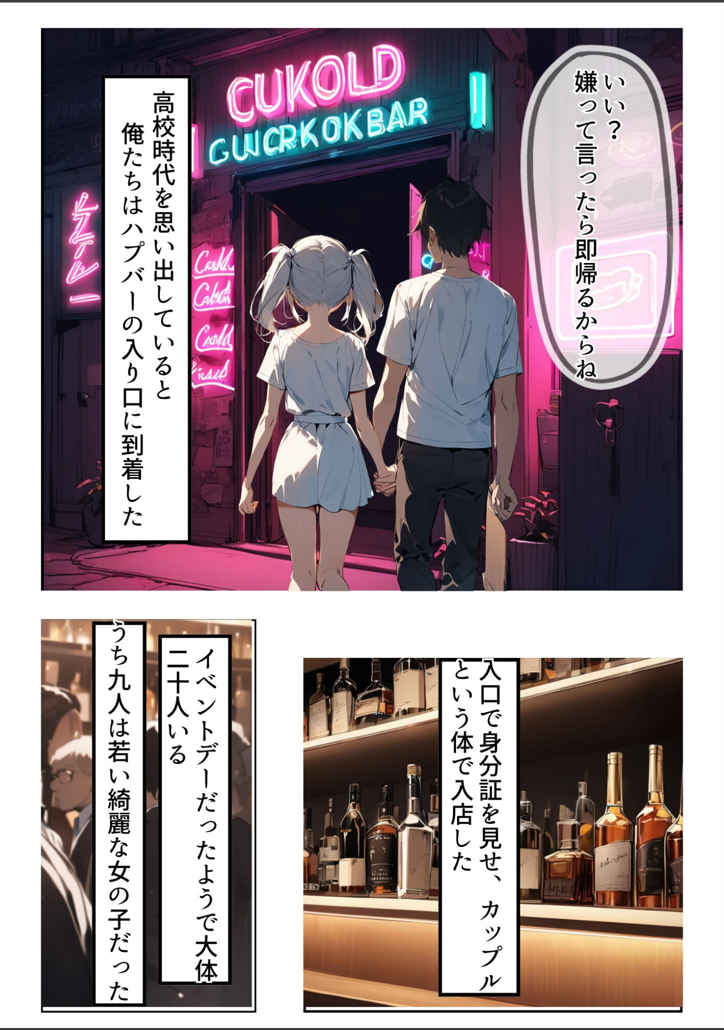 「久々に再会した初恋の相手とハプバーに行って、NTR未遂！？いちゃらぶSEXした話【白抜き修正版】（単話）」（ちんたらすこう） 試し読み 9ページ目