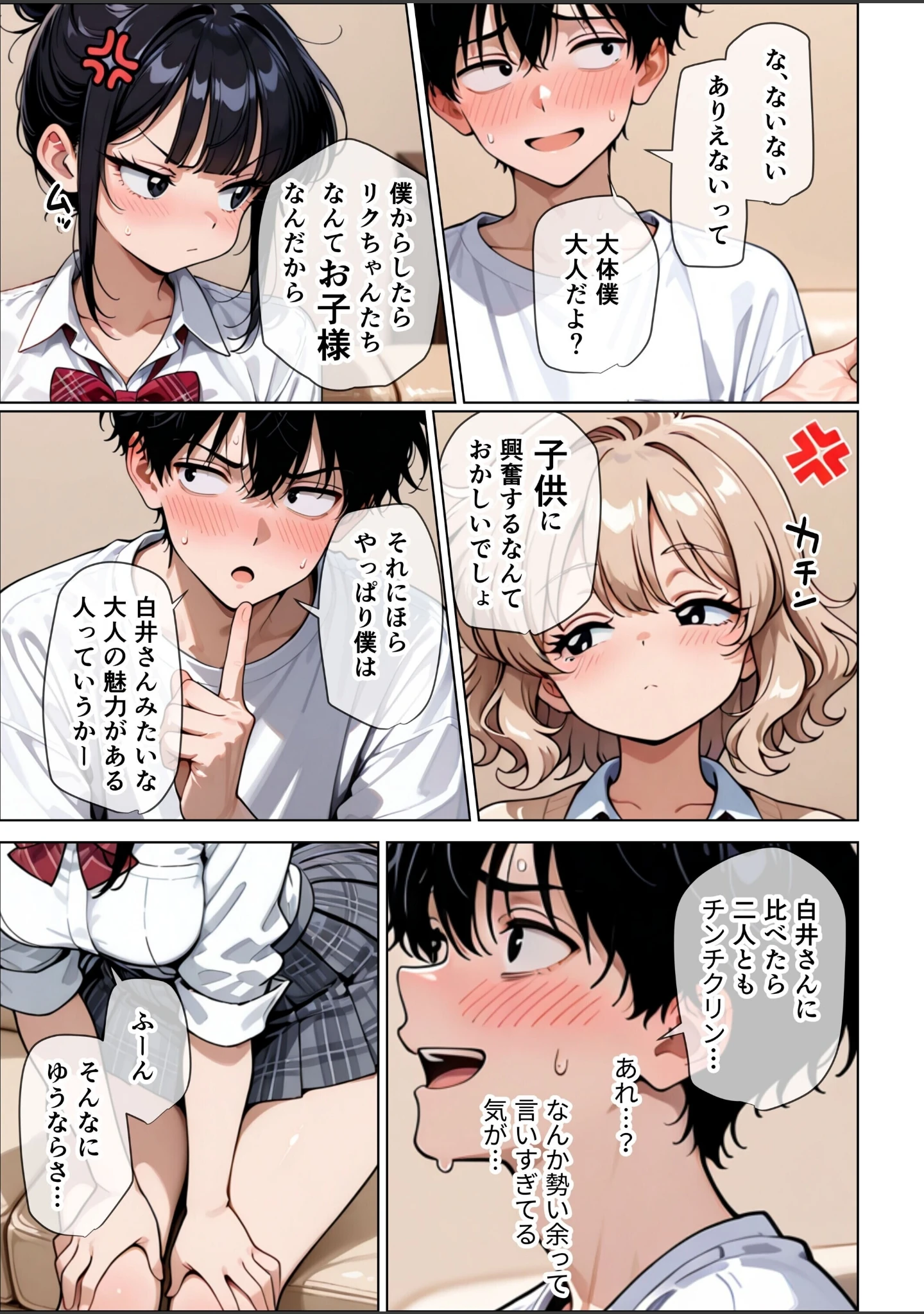 「【イけ】【イくな】●●なんかに全然キョーミがない僕を強●勃起させ脳がバグるほど相反責めしてくる甘サド義妹とその友達【白抜き修正版】」（ぱびゅ） 試し読み 14ページ目