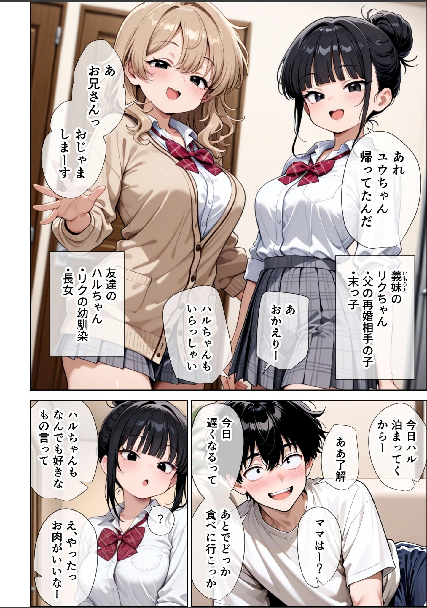 「【イけ】【イくな】●●なんかに全然キョーミがない僕を強●勃起させ脳がバグるほど相反責めしてくる甘サド義妹とその友達【白抜き修正版】」（ぱびゅ） 試し読み 3ページ目