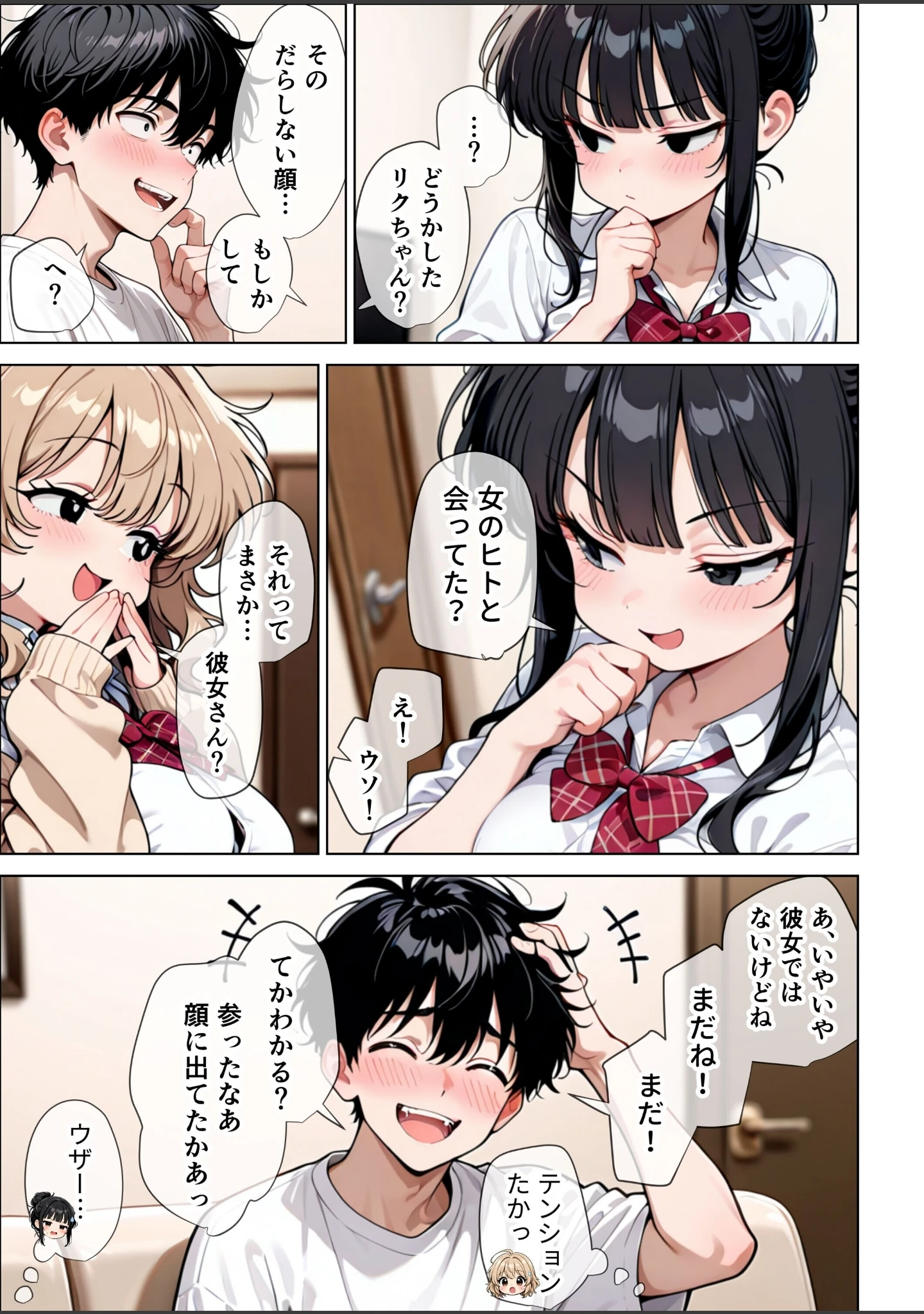 「【イけ】【イくな】●●なんかに全然キョーミがない僕を強●勃起させ脳がバグるほど相反責めしてくる甘サド義妹とその友達【白抜き修正版】」（ぱびゅ） 試し読み 4ページ目